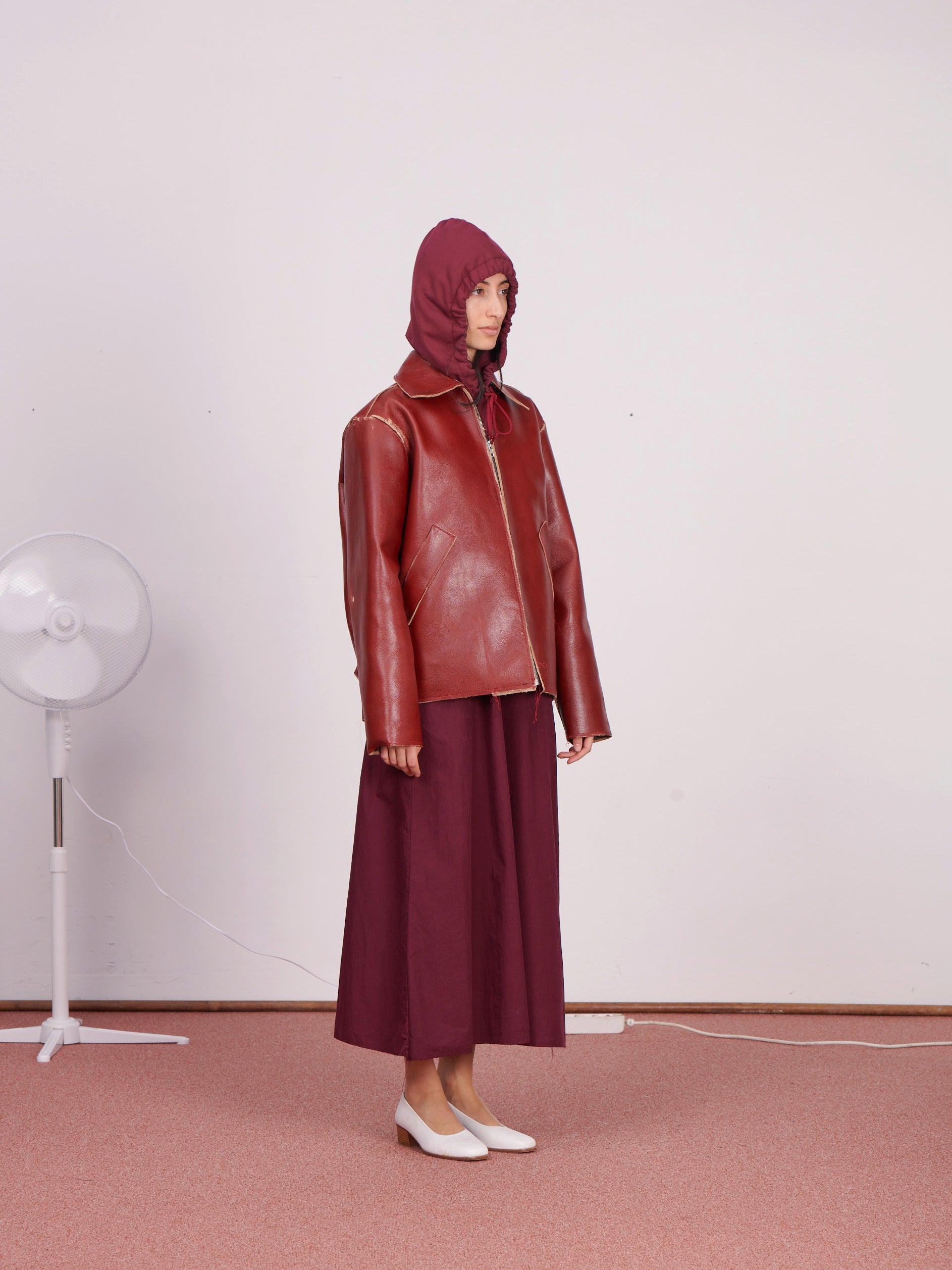 CF.23.16.02.01 SIMPLE JACKET cow leather red cracked