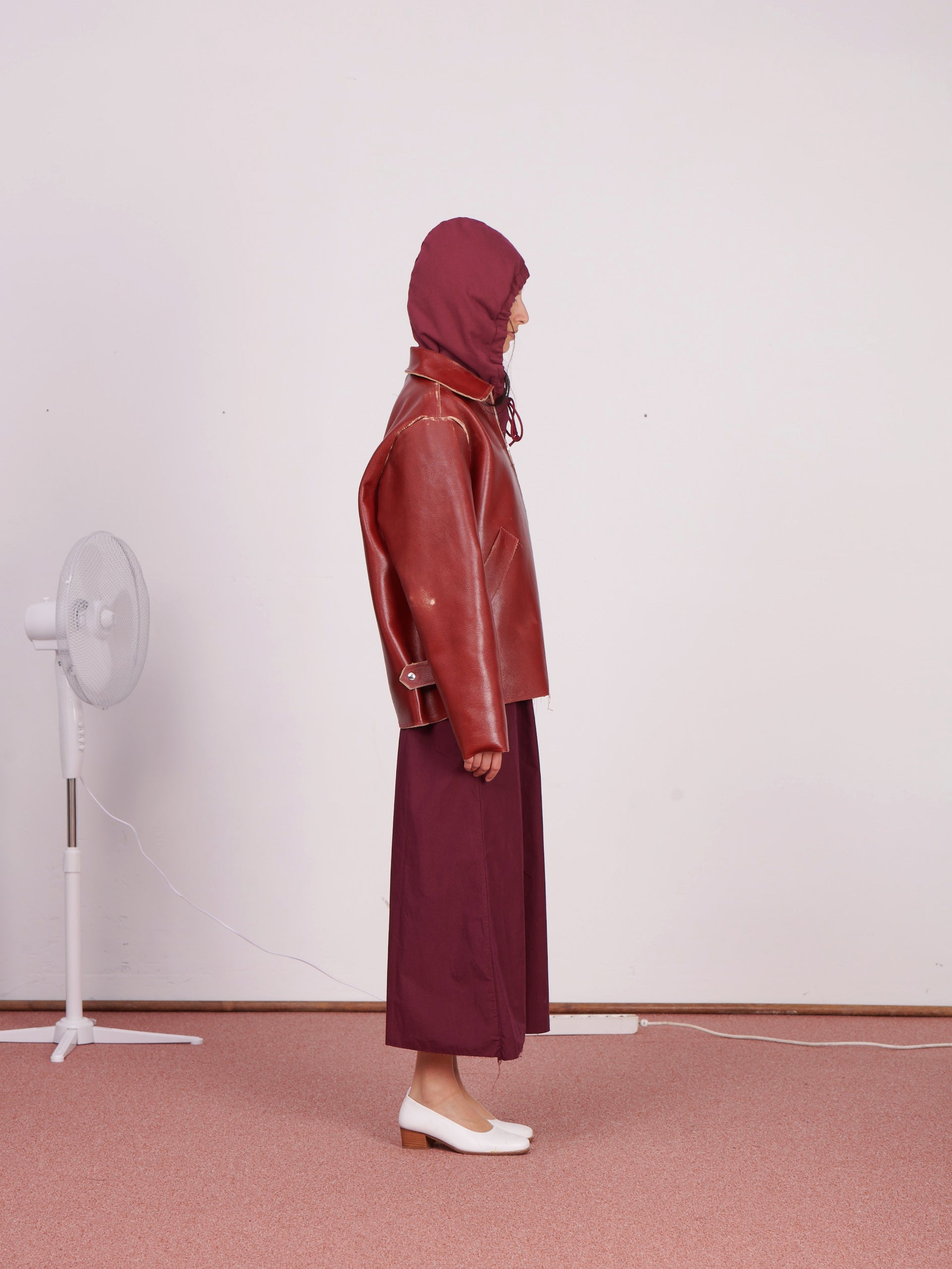 CF.23.16.02.01 SIMPLE JACKET cow leather red cracked
