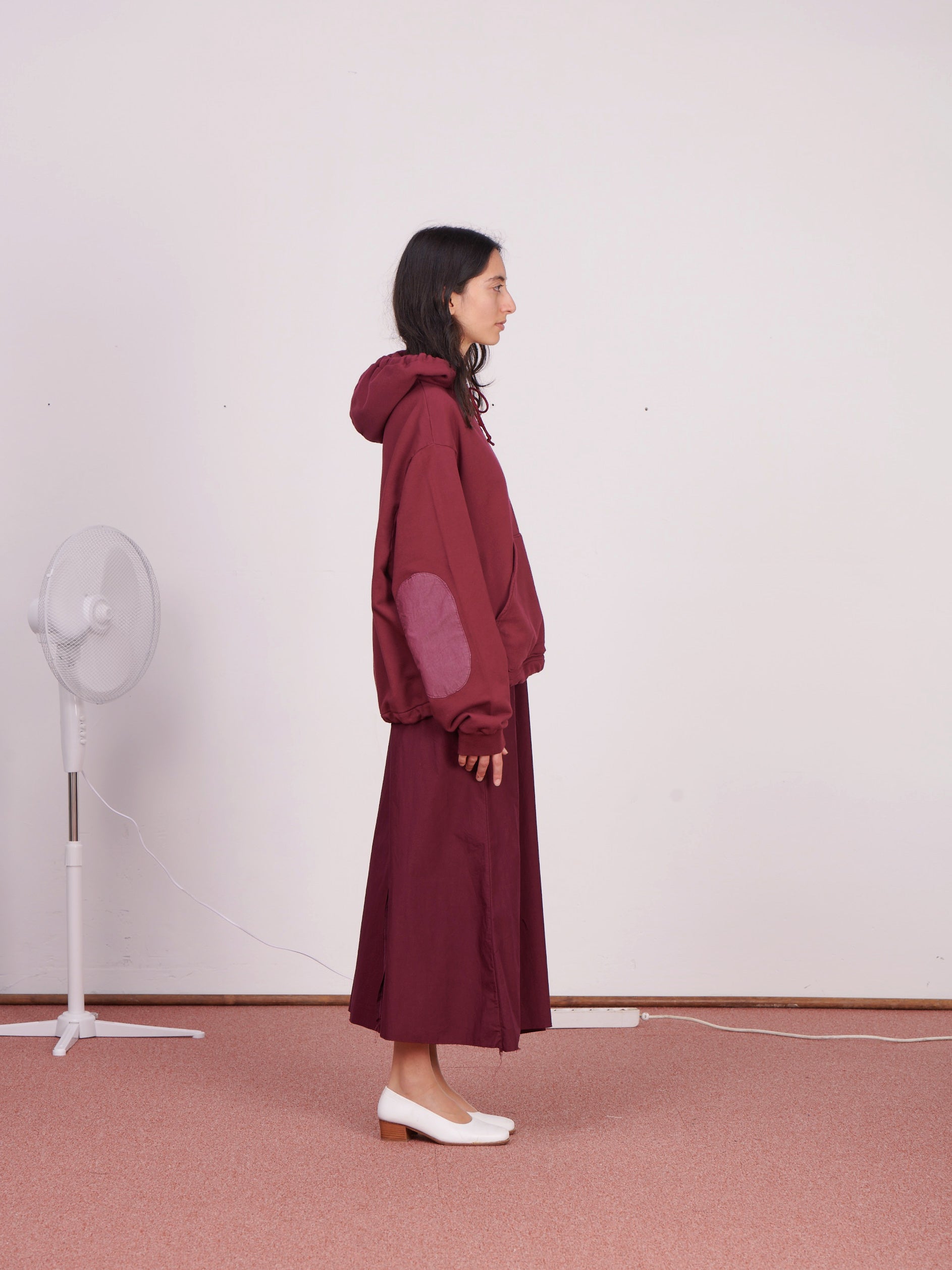 CF.23.02.03.01 ANORAK HOODIE heavy diagonal sweat burgundy