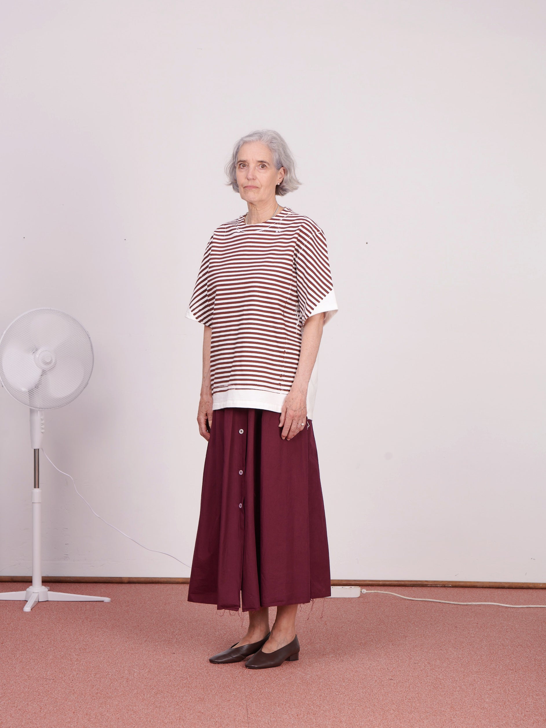 CF.23.01.10.02 STRIPE PRINTED BIG TEE heavy dry jersey white/burgundy