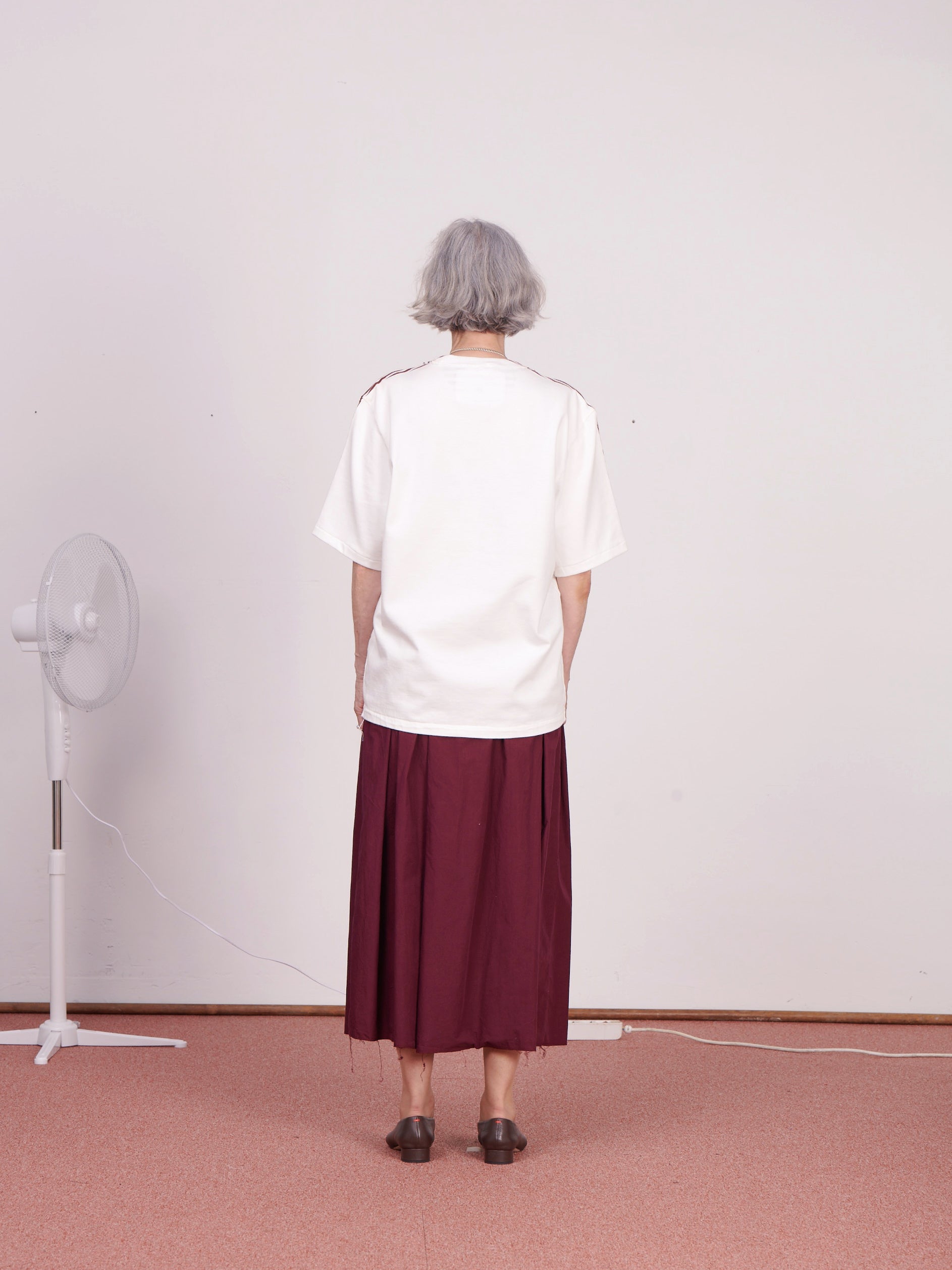 CF.23.01.10.02 STRIPE PRINTED BIG TEE heavy dry jersey white/burgundy