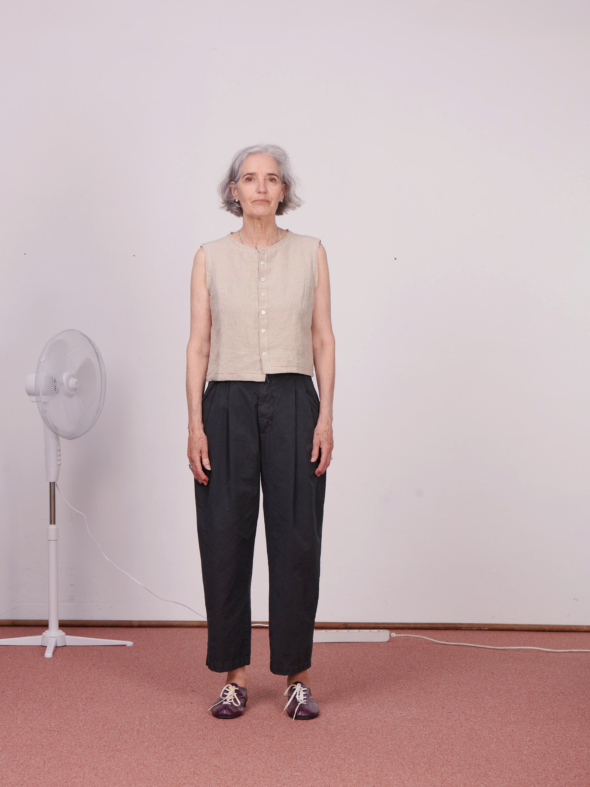 CF.23.05.02.03 NORMAL BUTTON TOP light weight linen sand