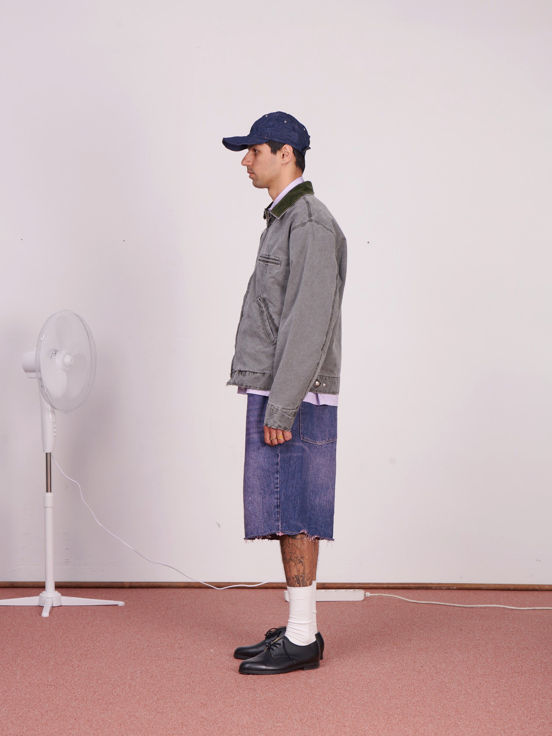 CF.23.10.03.01 WORKER JACKET heavy canvas black green
