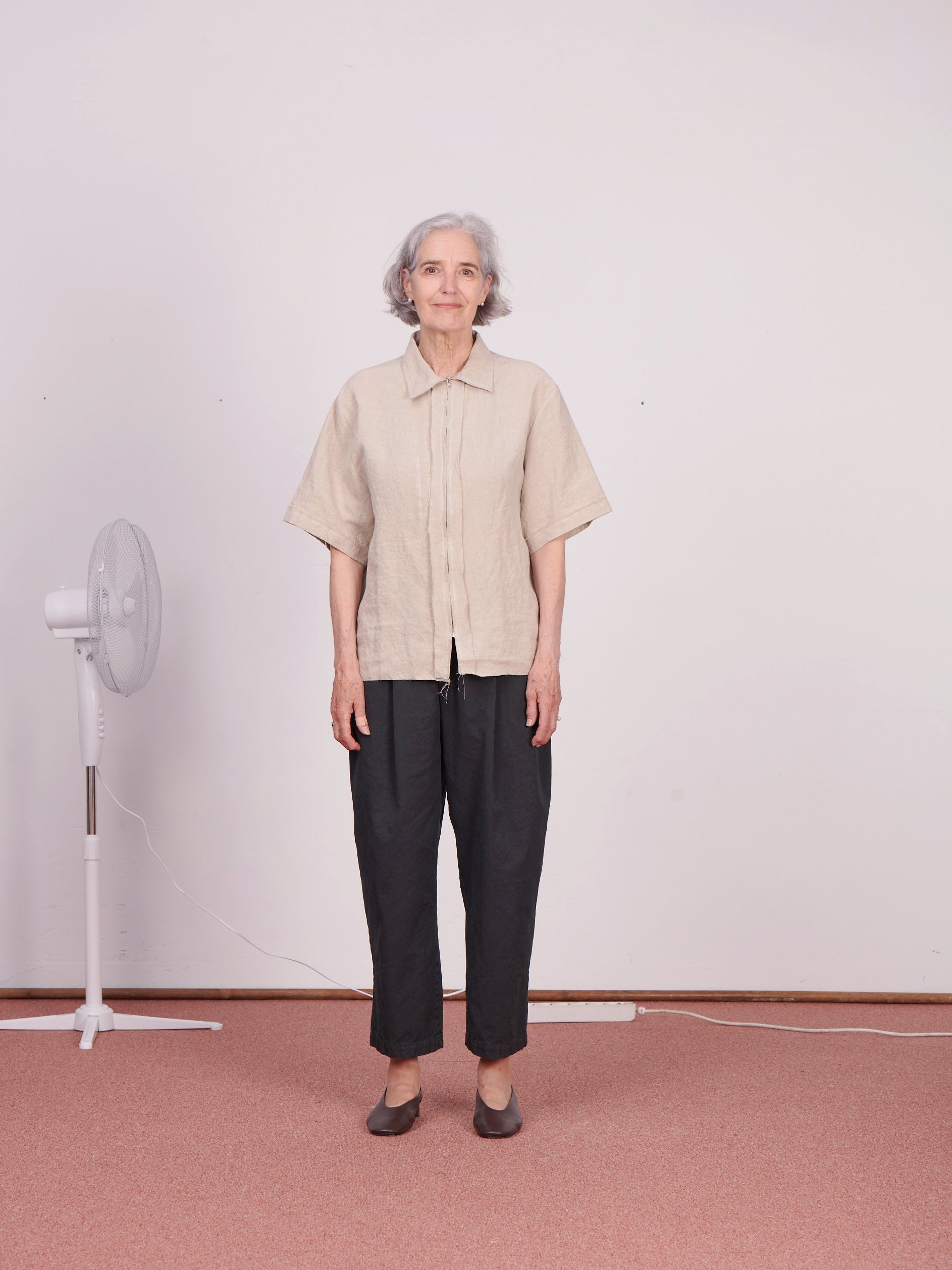 CF.23.04.01.03 SS - ZIP SHIRT light weight linen sand