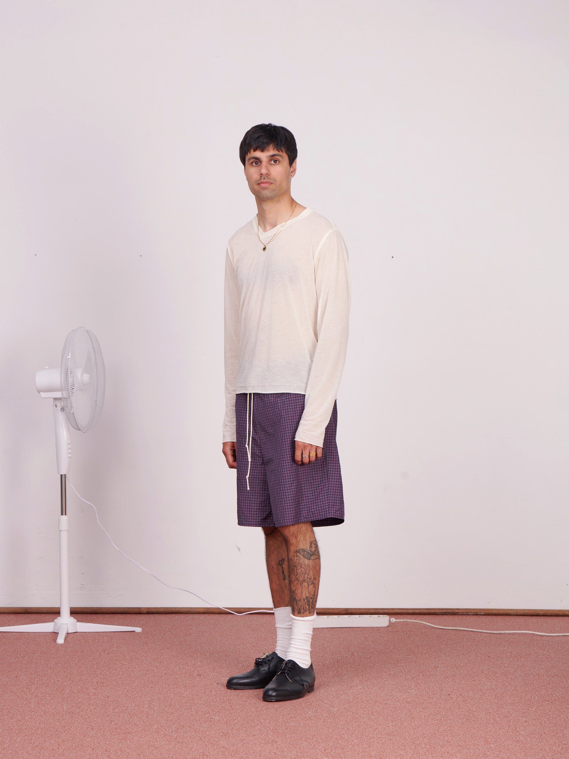 CF.23.13.02.03 KNEE SHORTS technical polyester navy/red check