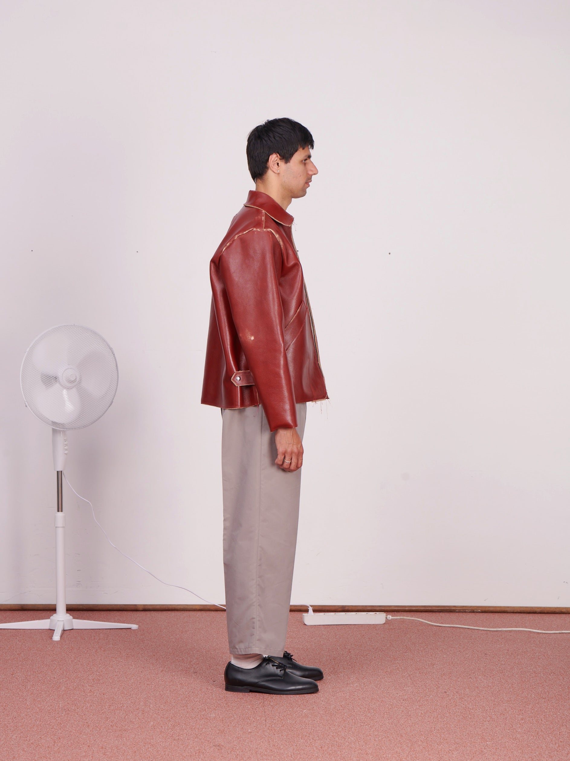 CF.23.16.02.01 SIMPLE JACKET cow leather red cracked