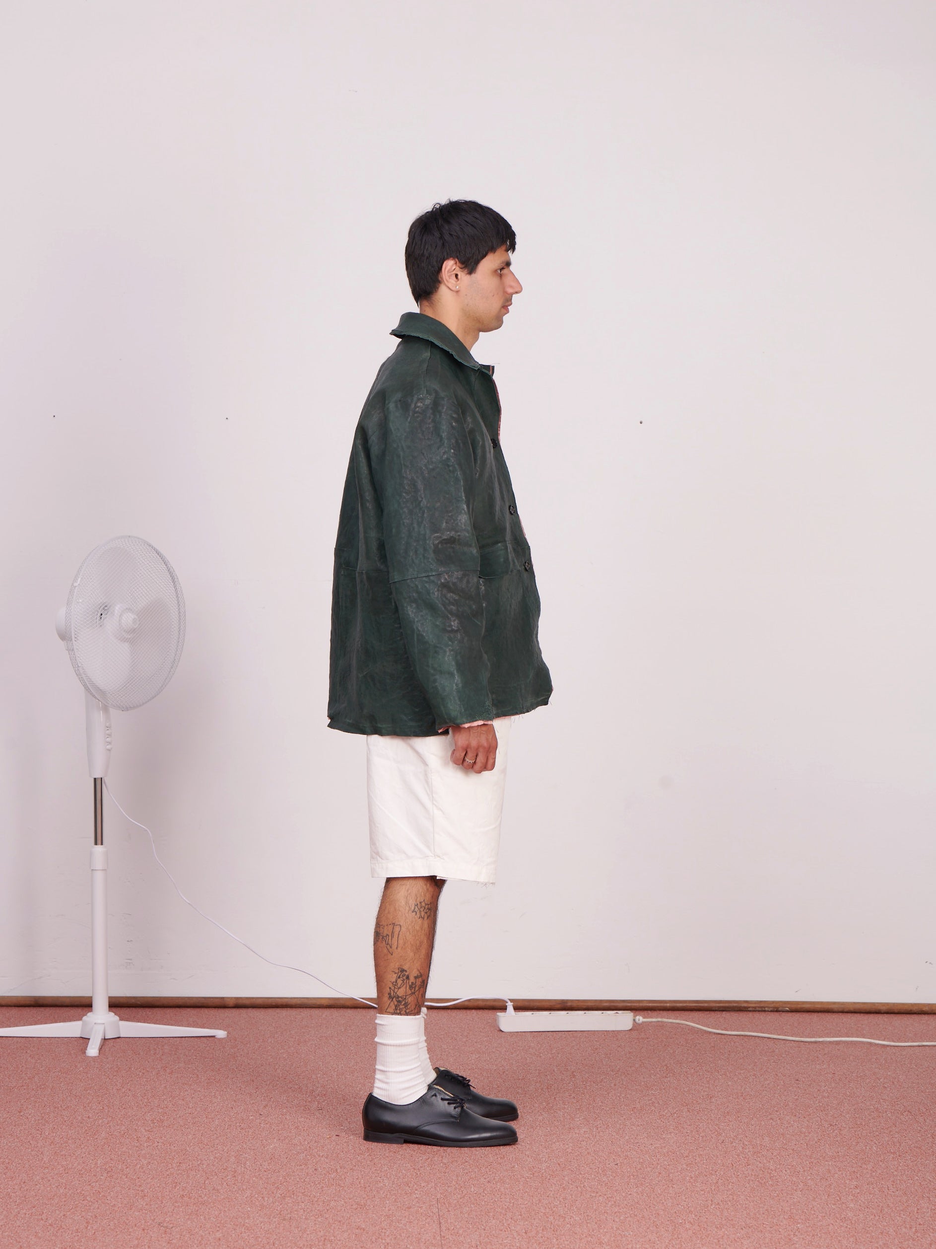 CF.23.16.03.01 CHORE JACKET calf leather green