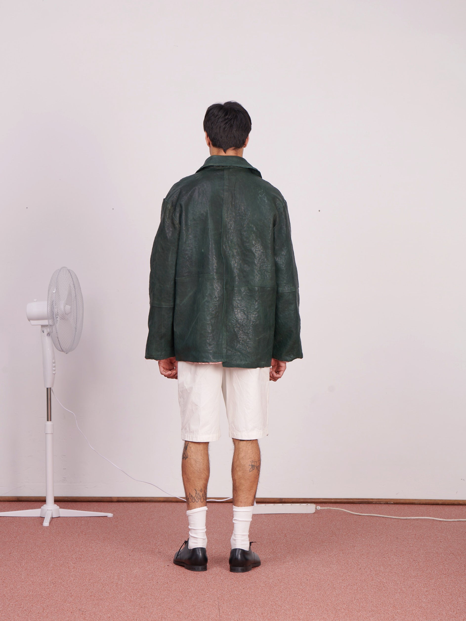 CF.23.16.03.01 CHORE JACKET calf leather green