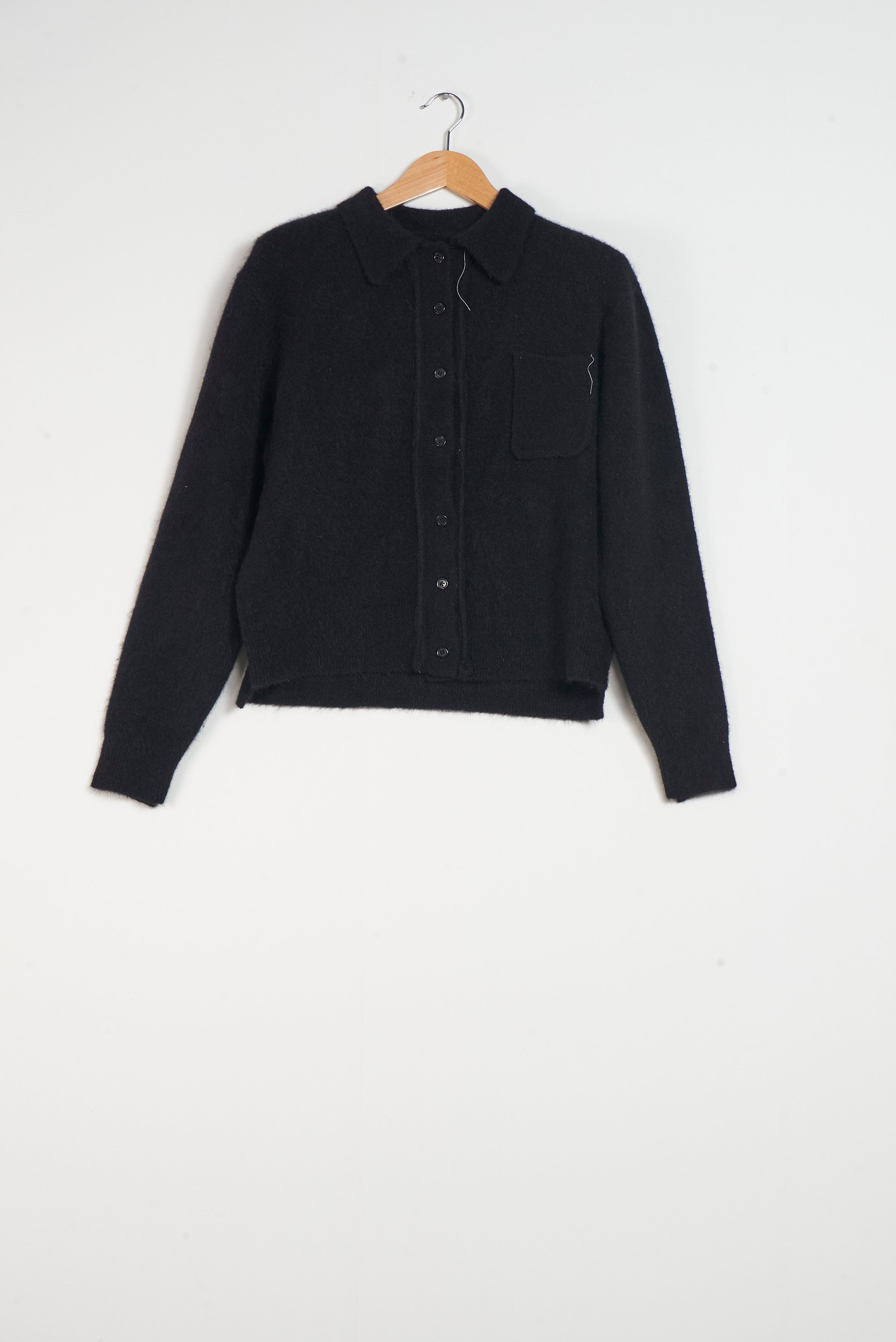 CF.20.03.04.01 HAIRY CARDIGAN BLACK – Camiel Fortgens