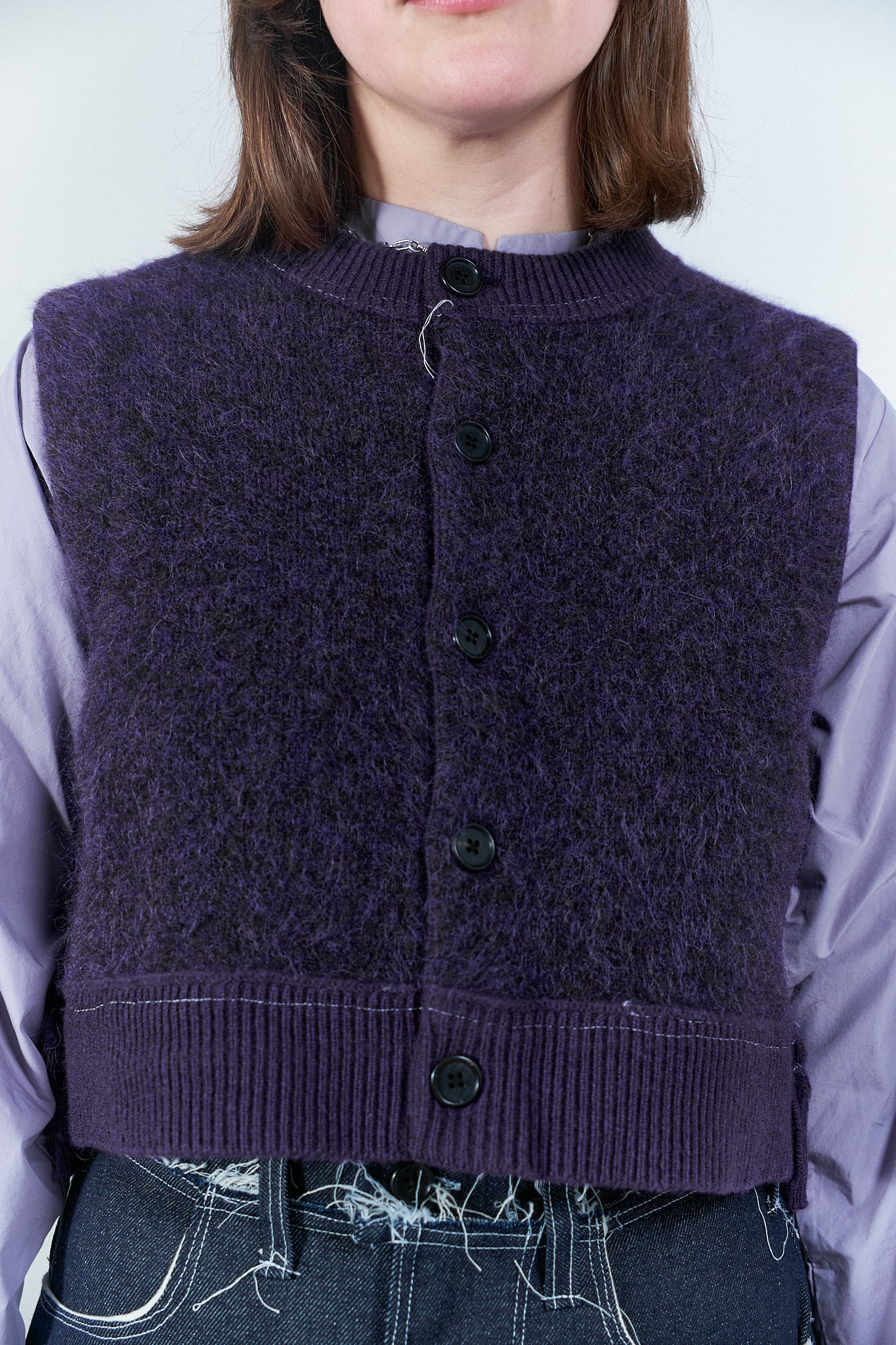 CF.20.03.05.01 HAIRY CROPPED VEST purple