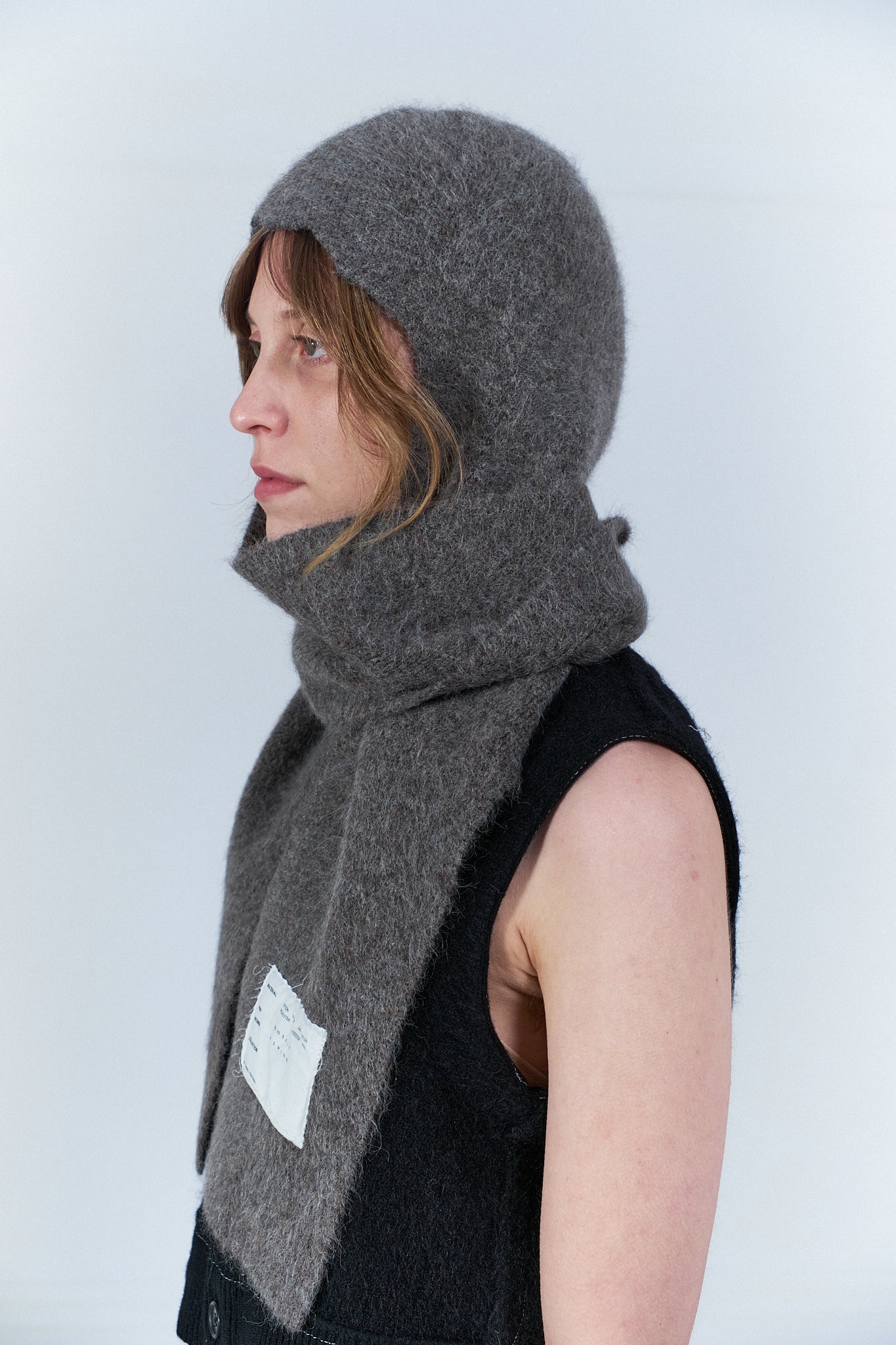 CF.20.03.08.01 HAIRY BALACLAVA SCARF BROWN – Camiel Fortgens