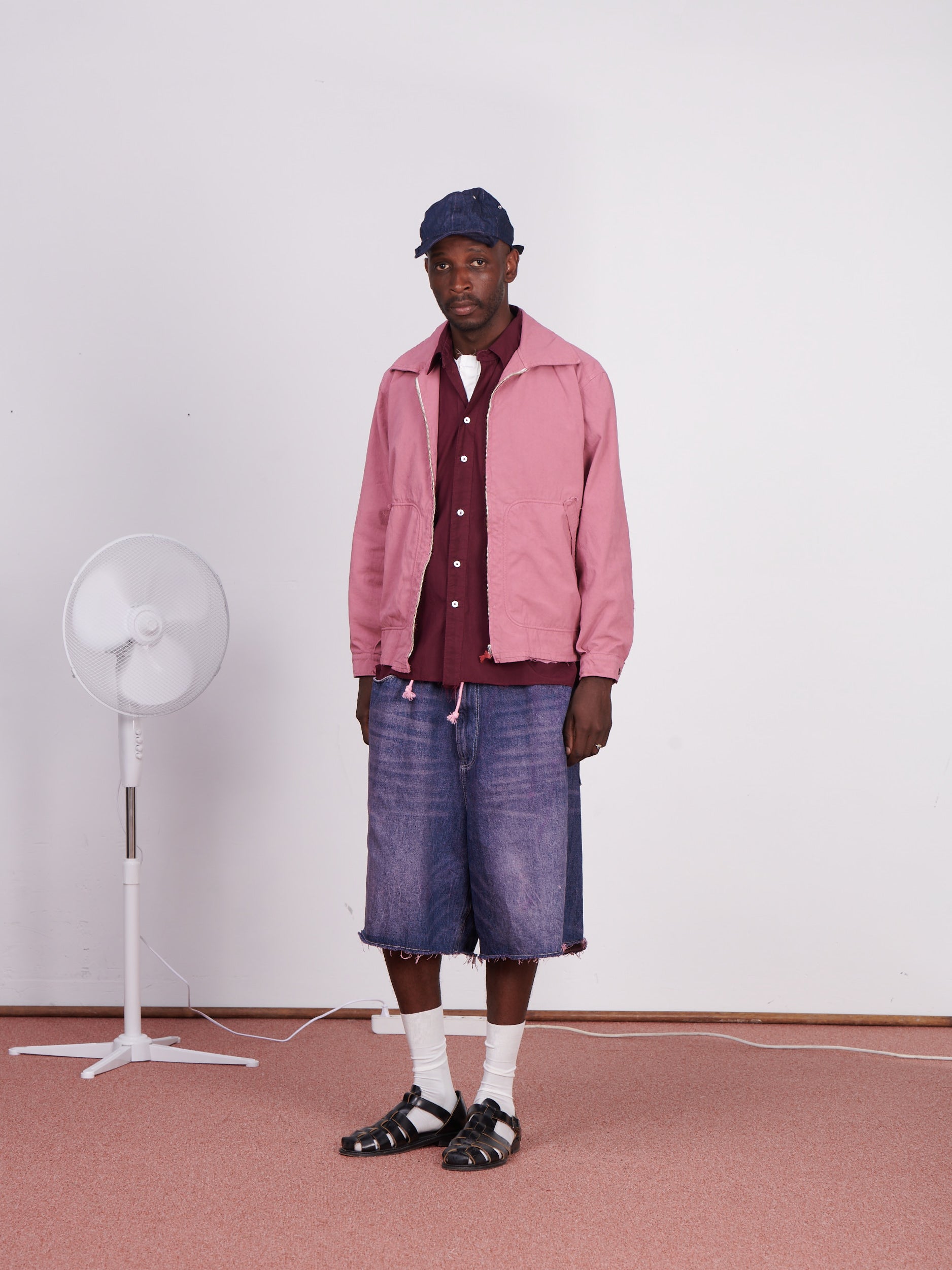 CF.23.15.04.01 BIG SHORTS washed denim blue/pink overdye