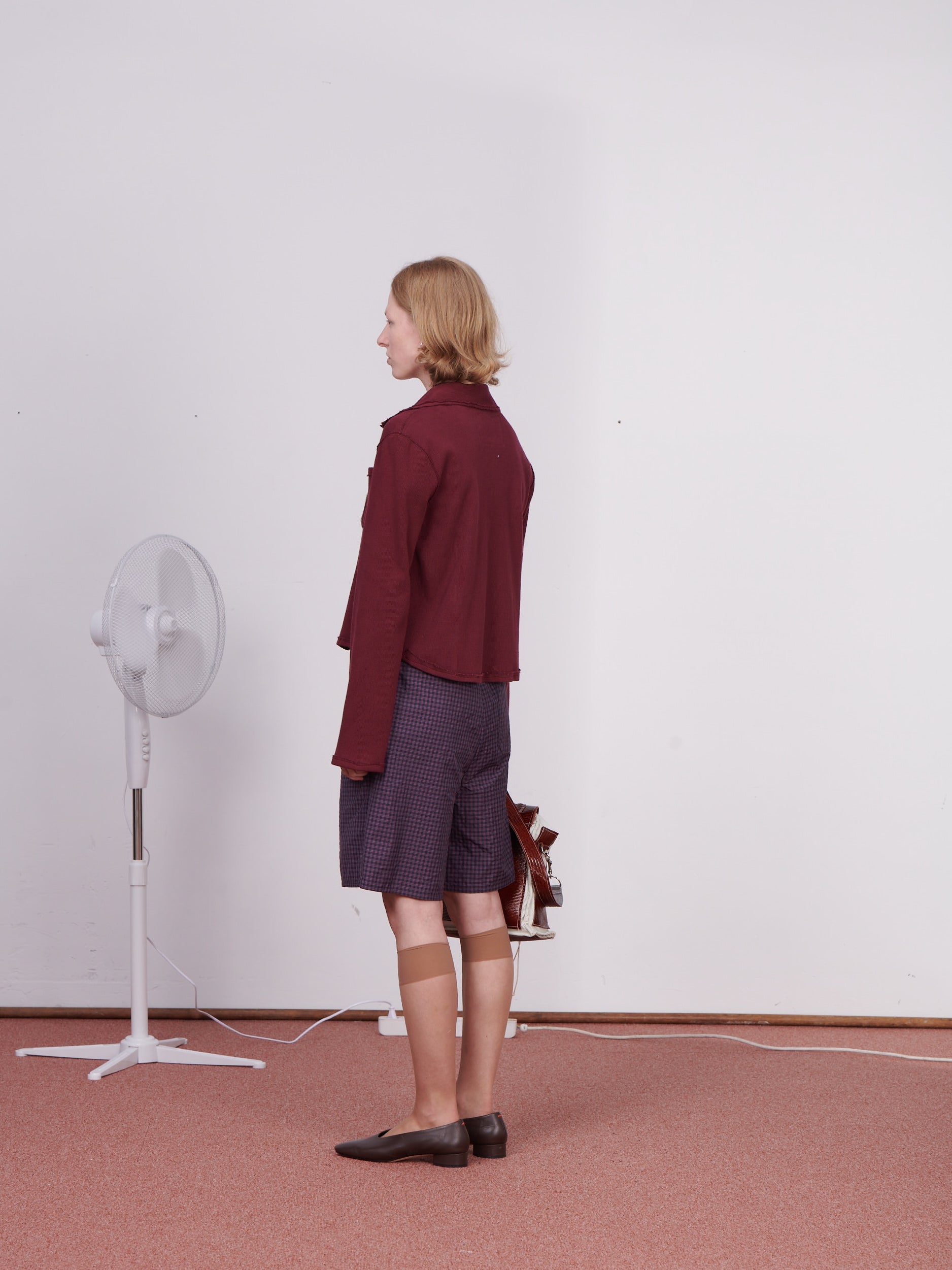 CF.23.01.08.01 FITTED RIB ZIP-CARDI 2x1 heavy rib burgundy