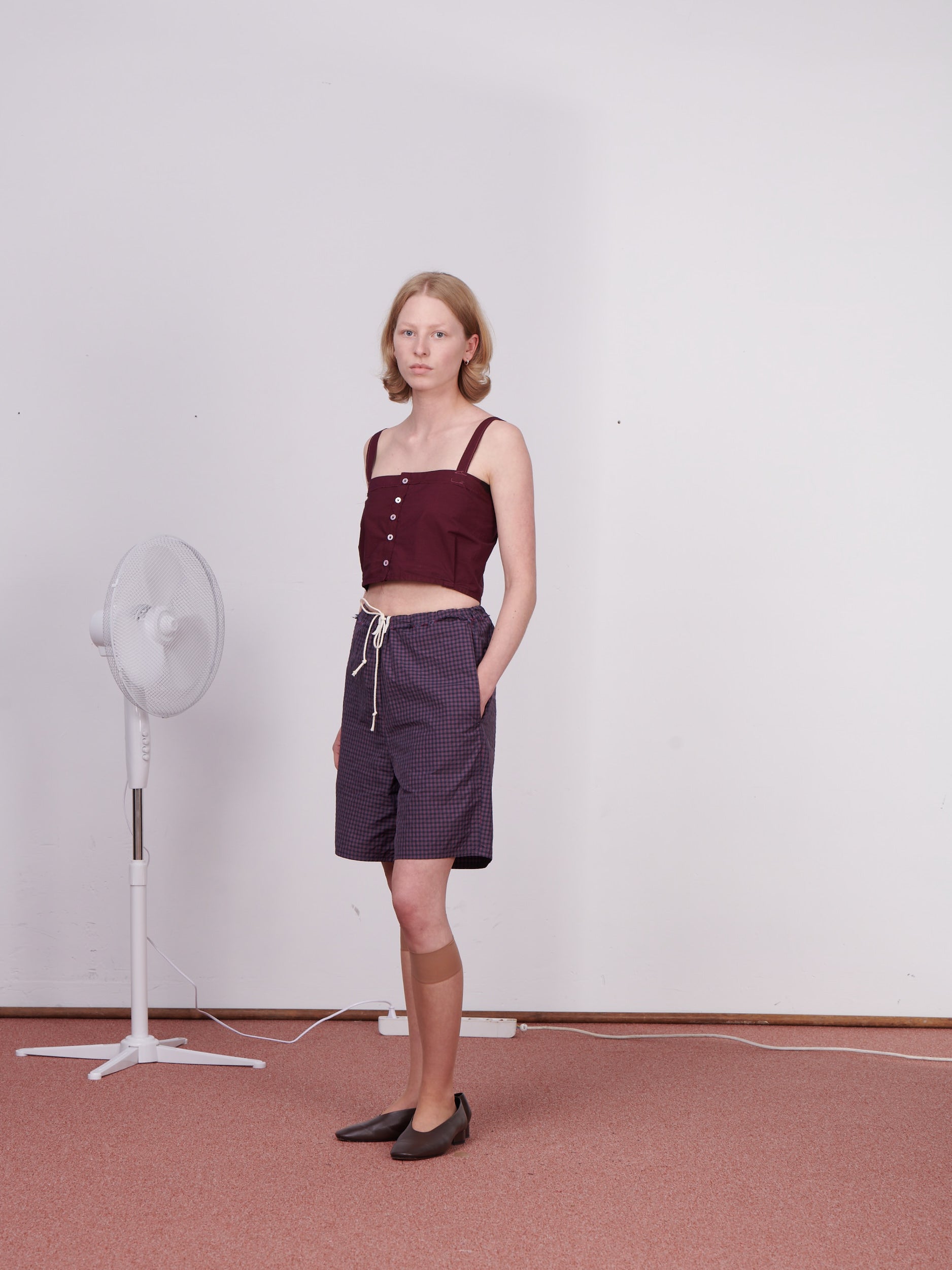 CF.23.05.01.01 SPAGHETTI TOP papertouch shirting burgundy
