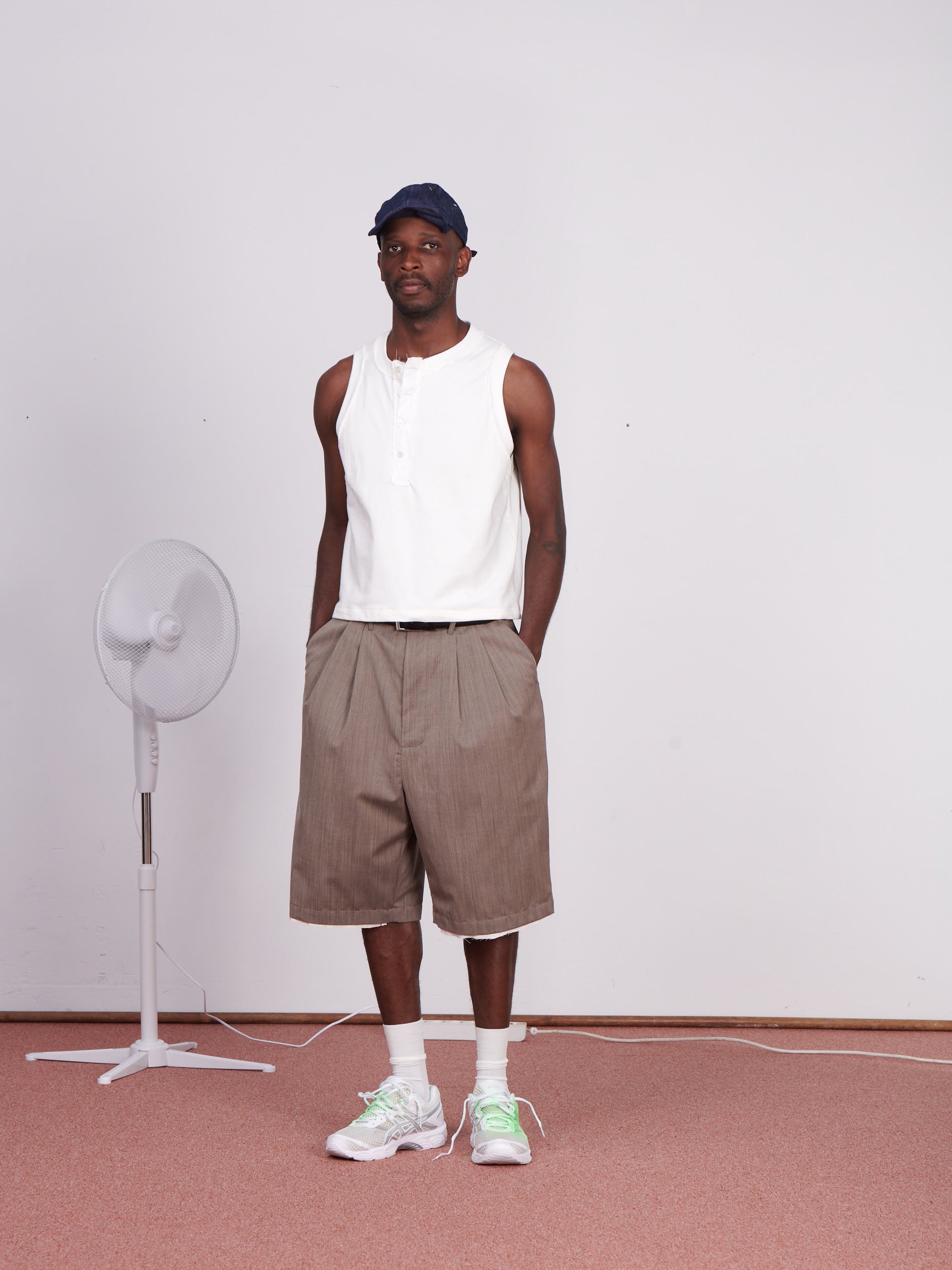 CF.23.13.04.01 SUIT PANTS SHORTS tropical wool brown melange