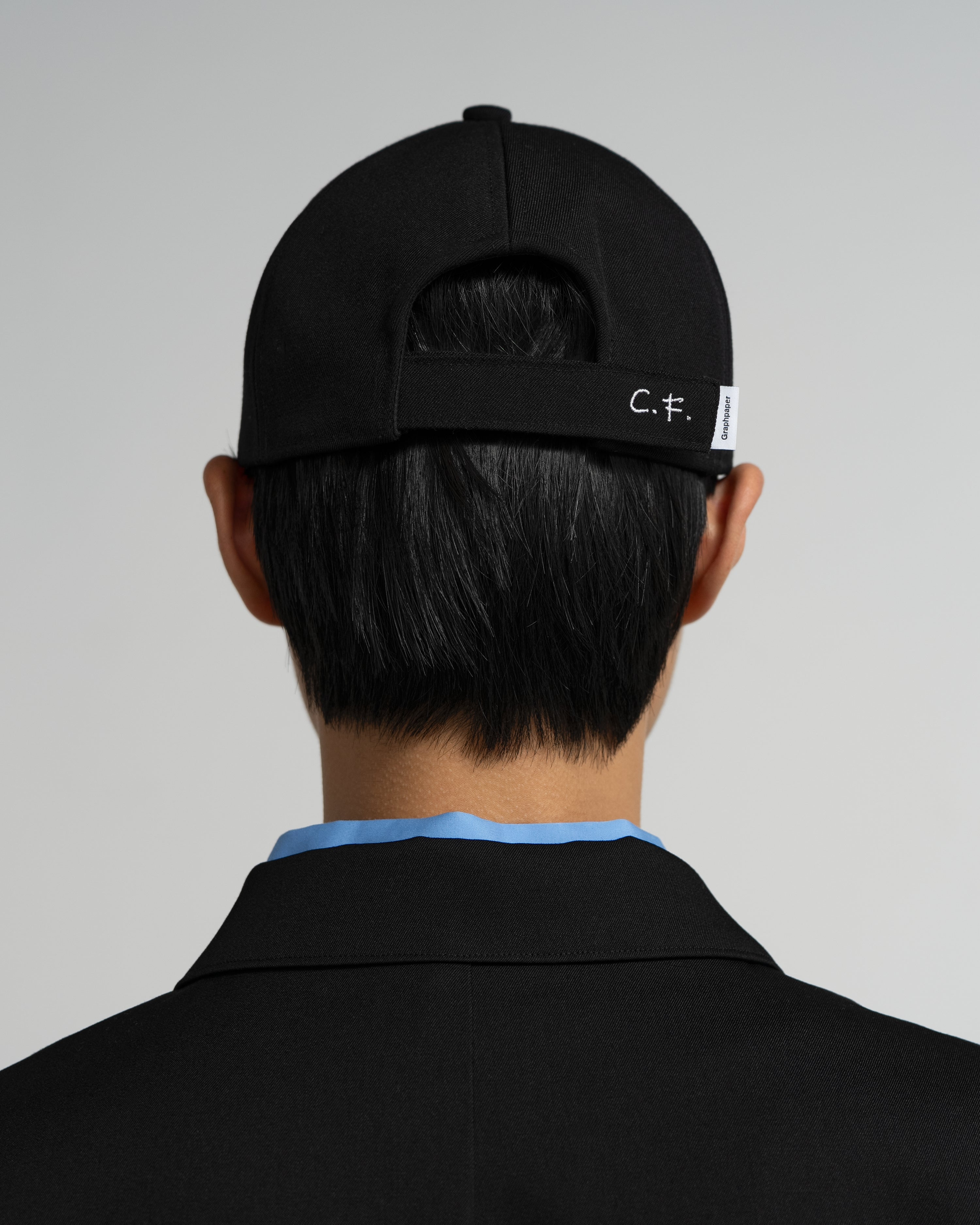 CF.GP Back Satin Gabardine 6 Panel Cap black