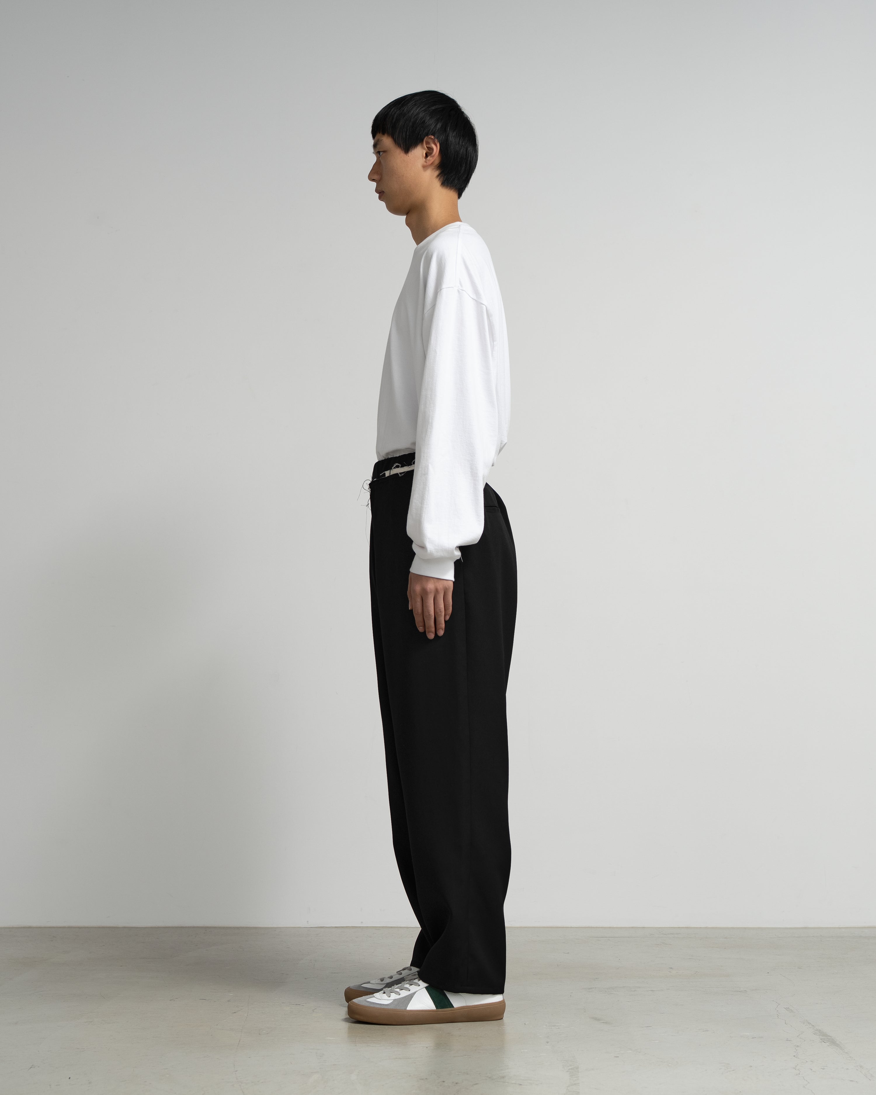 CF.GP Scale Off Wool Adjustable Tab Wide Pants black