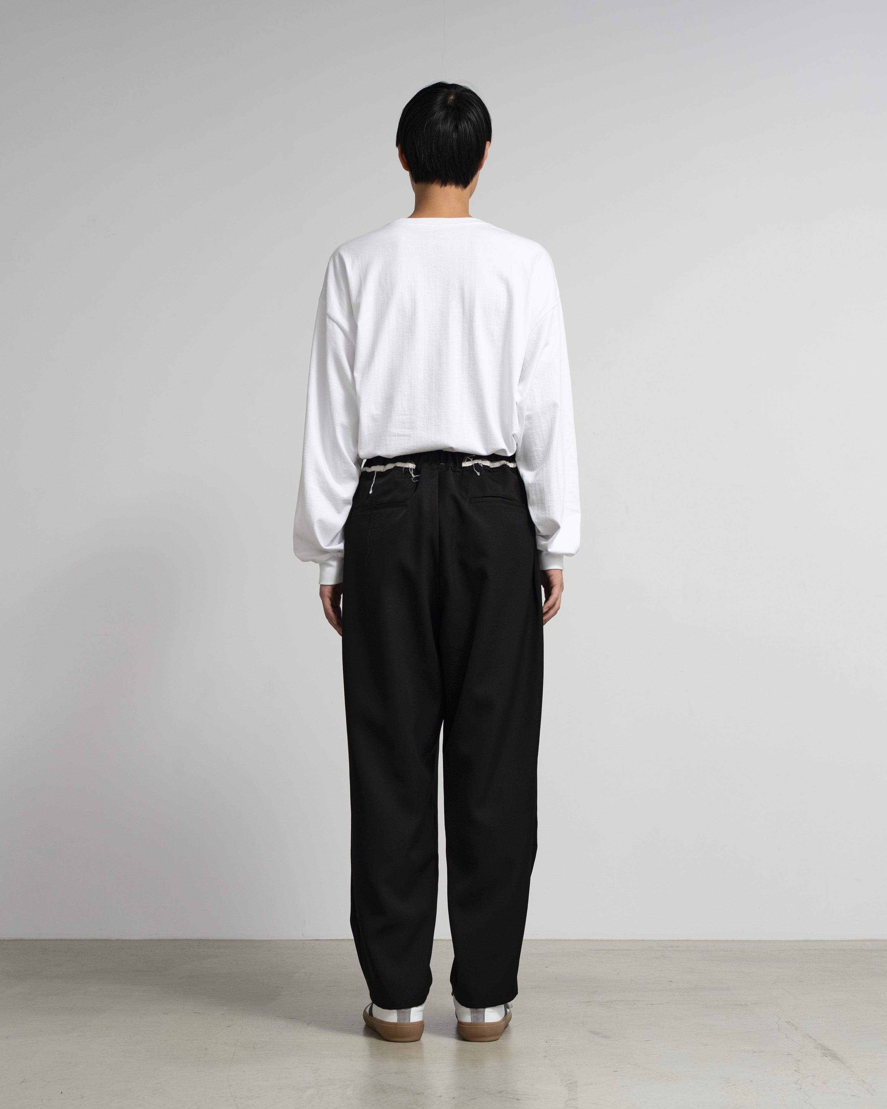 CF.GP Scale Off Wool Adjustable Tab Wide Pants black