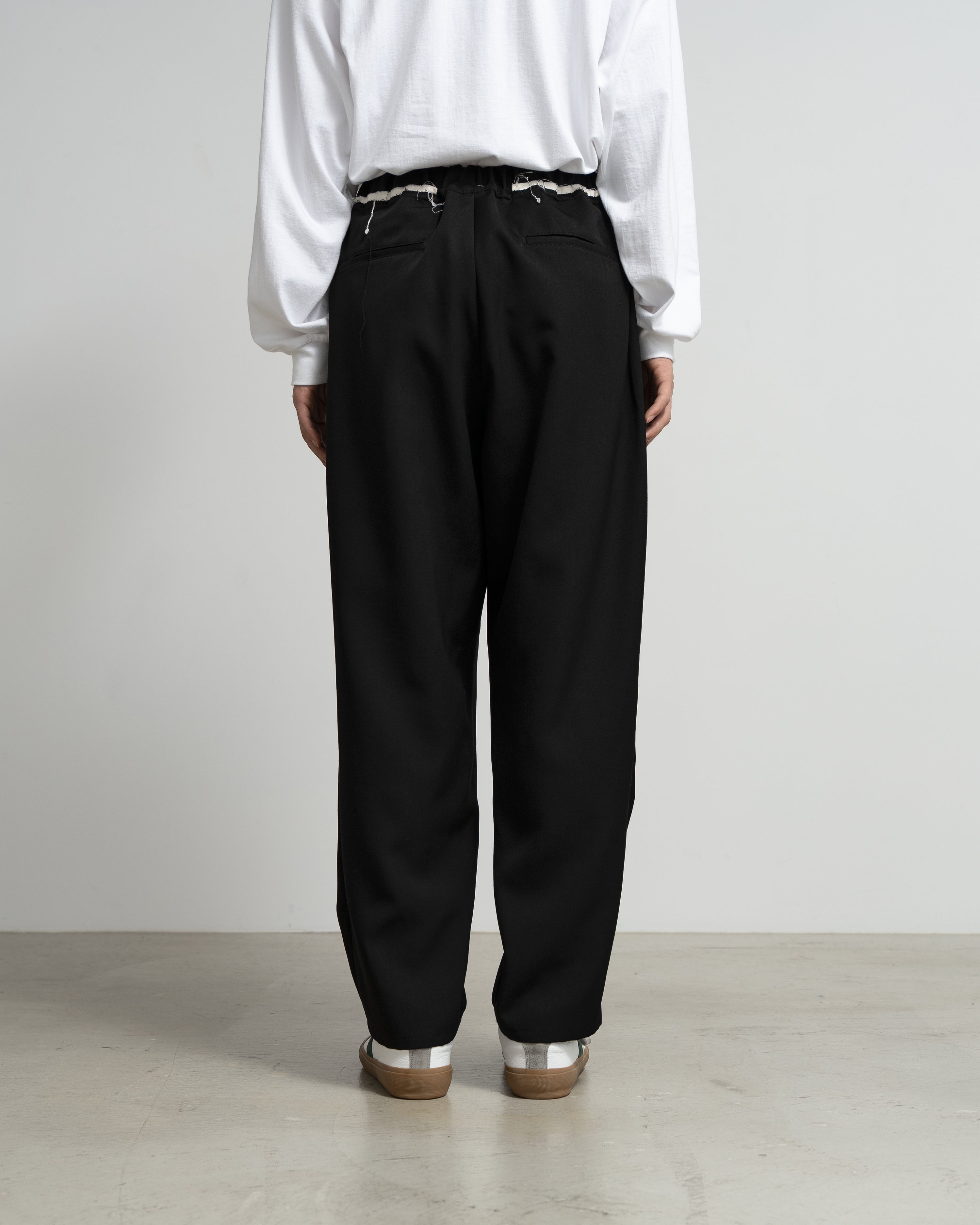 CF.GP Scale Off Wool Adjustable Tab Wide Pants black