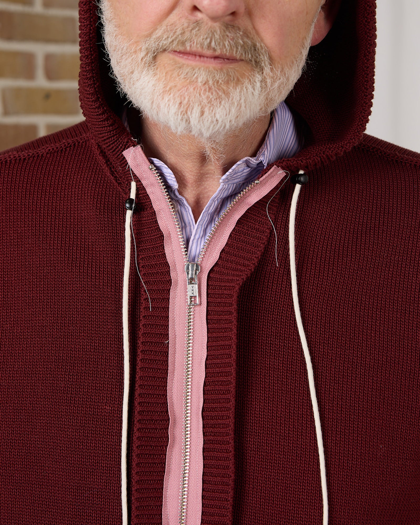 CF.23.03.02.01 KNITTED HOODIE cotton jersey burgundy