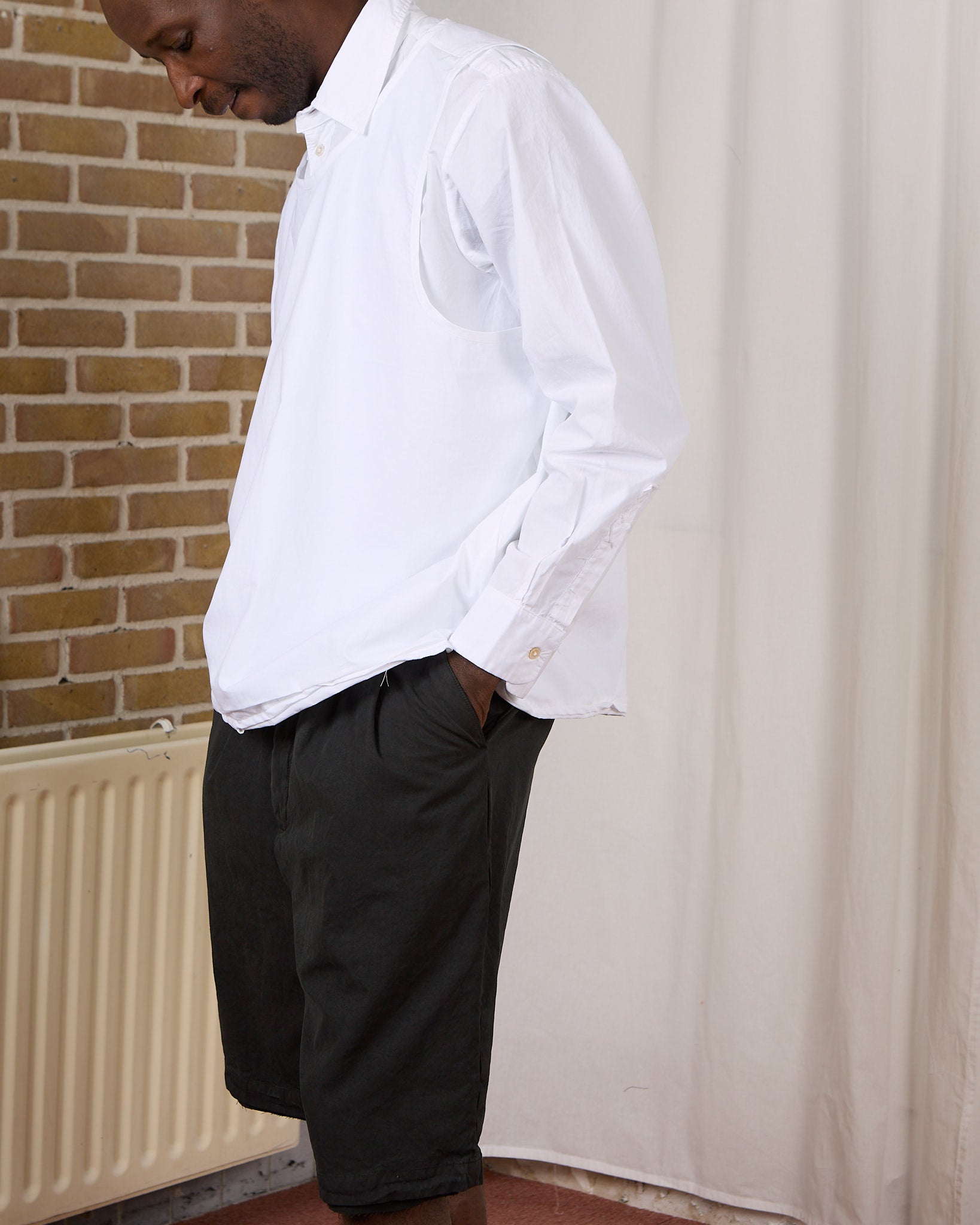 CF.23.RESEARCH.17.03 DOUBLE TANK/SHIRT WOVEN shirting cotton crisp white