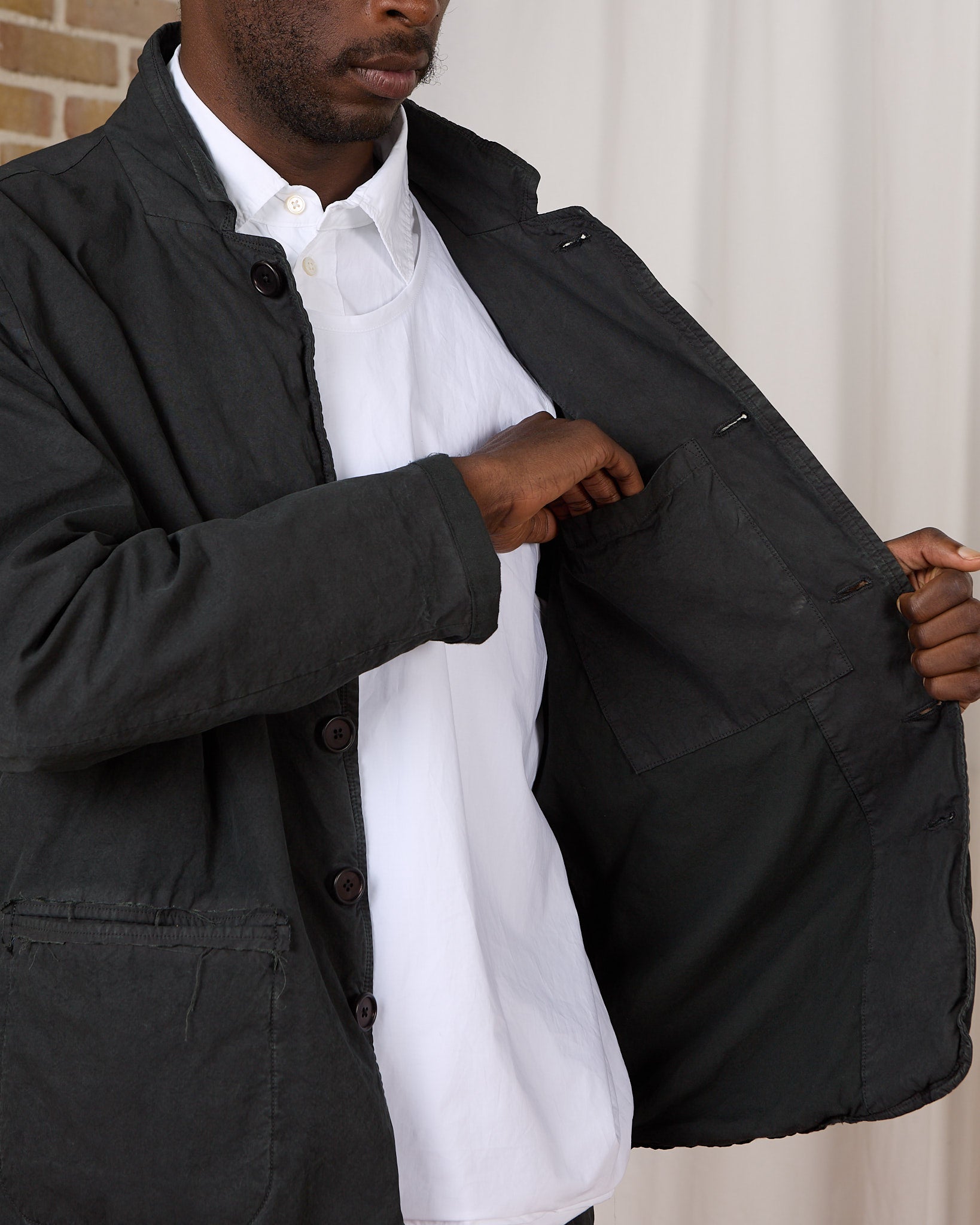 CF.23.09.02.02 SUIT JACKET light canvas dark green