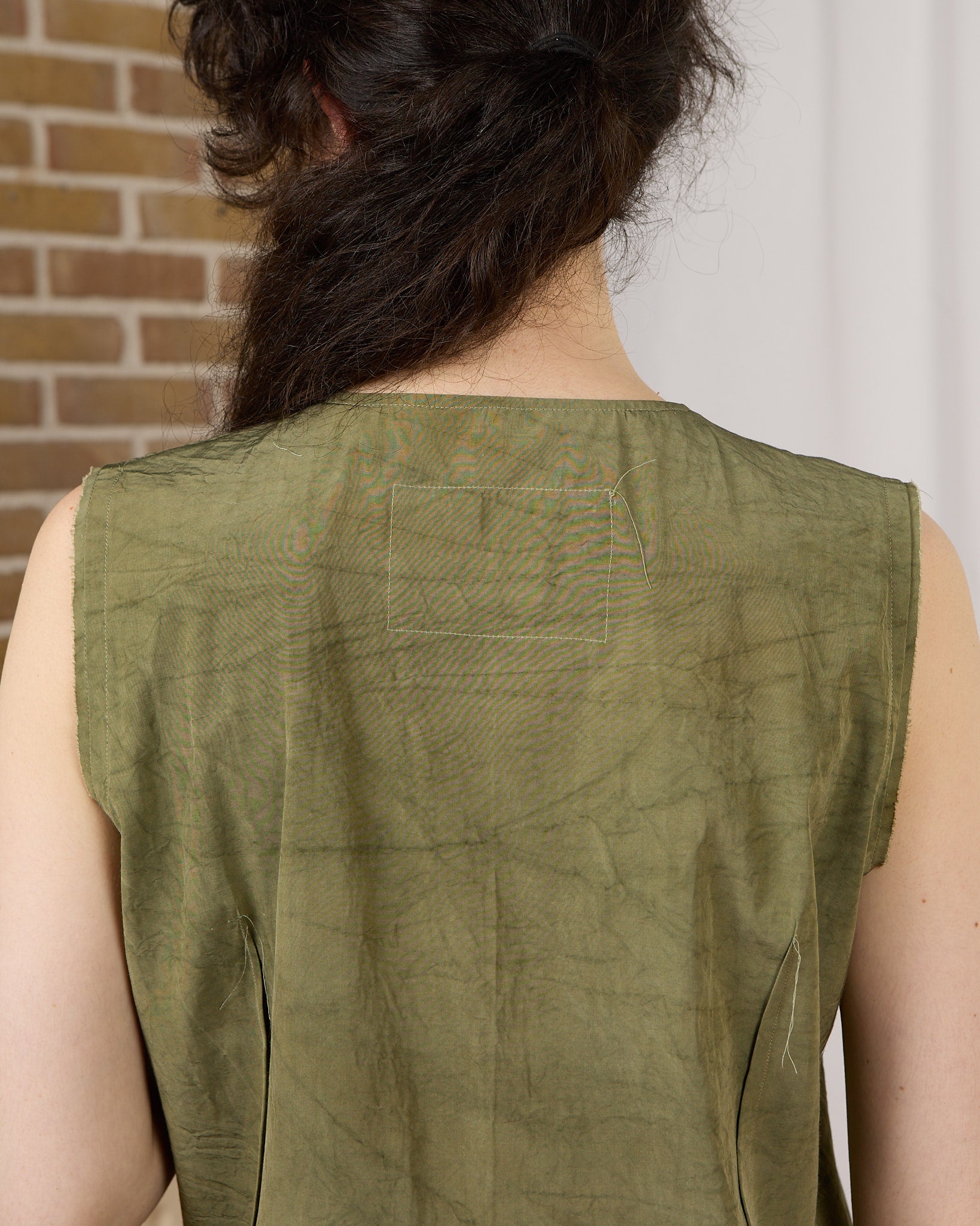 CF.23.08.04.01 V-NECK DRESS viscose green sage