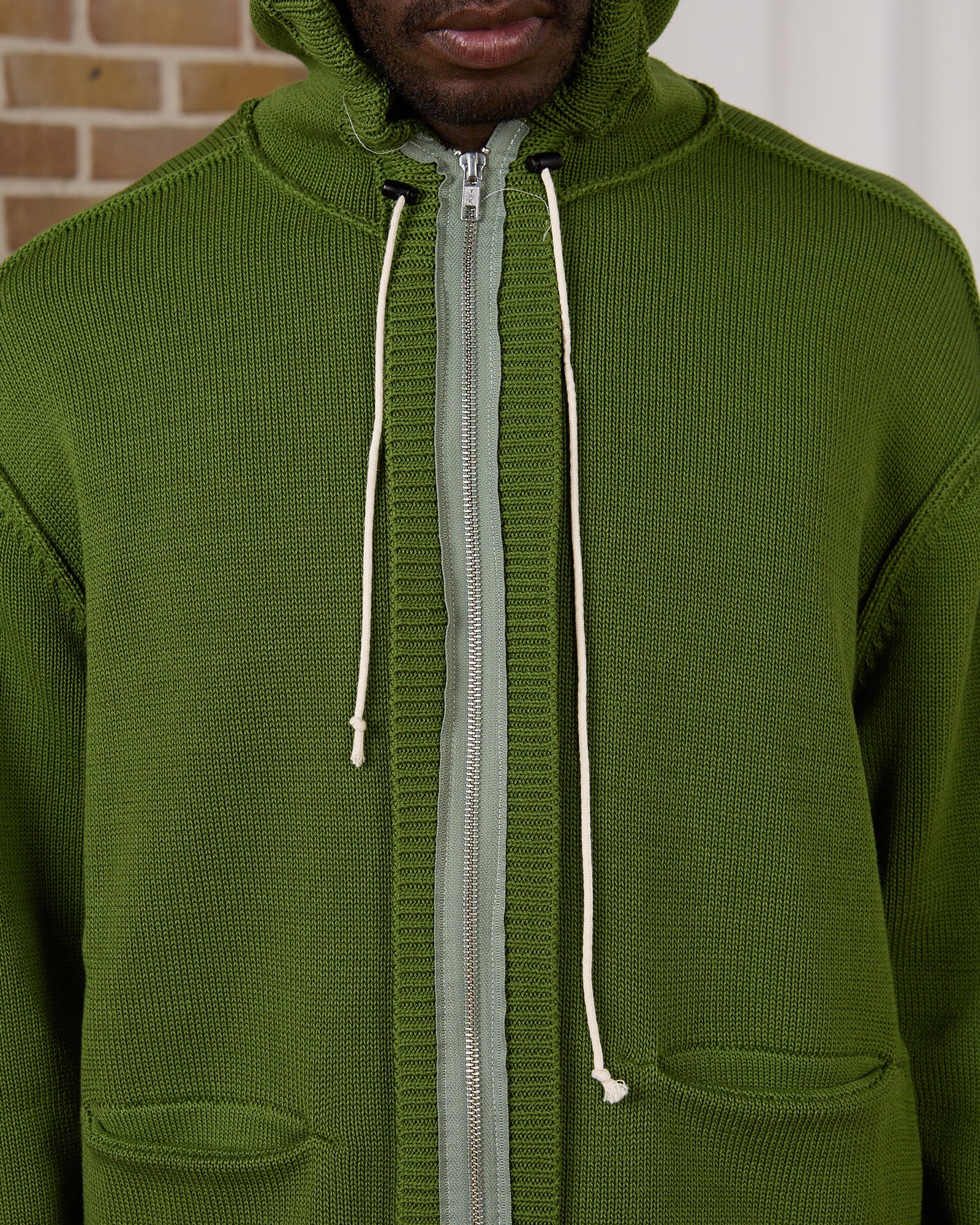 CF.23.03.02.01 KNITTED HOODIE cotton jersey vintage green