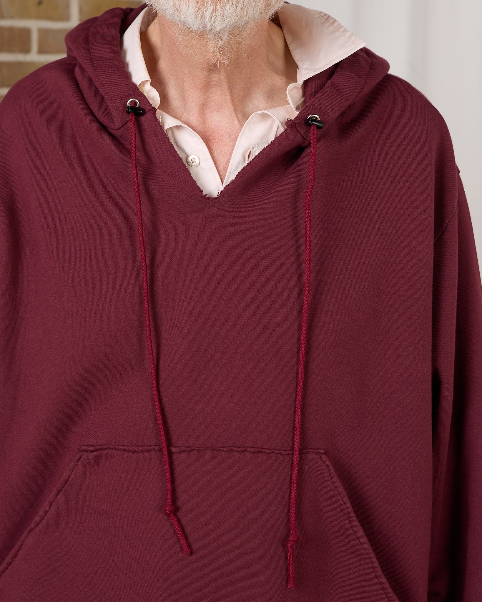 CF.23.02.03.01 ANORAK HOODIE heavy diagonal sweat burgundy