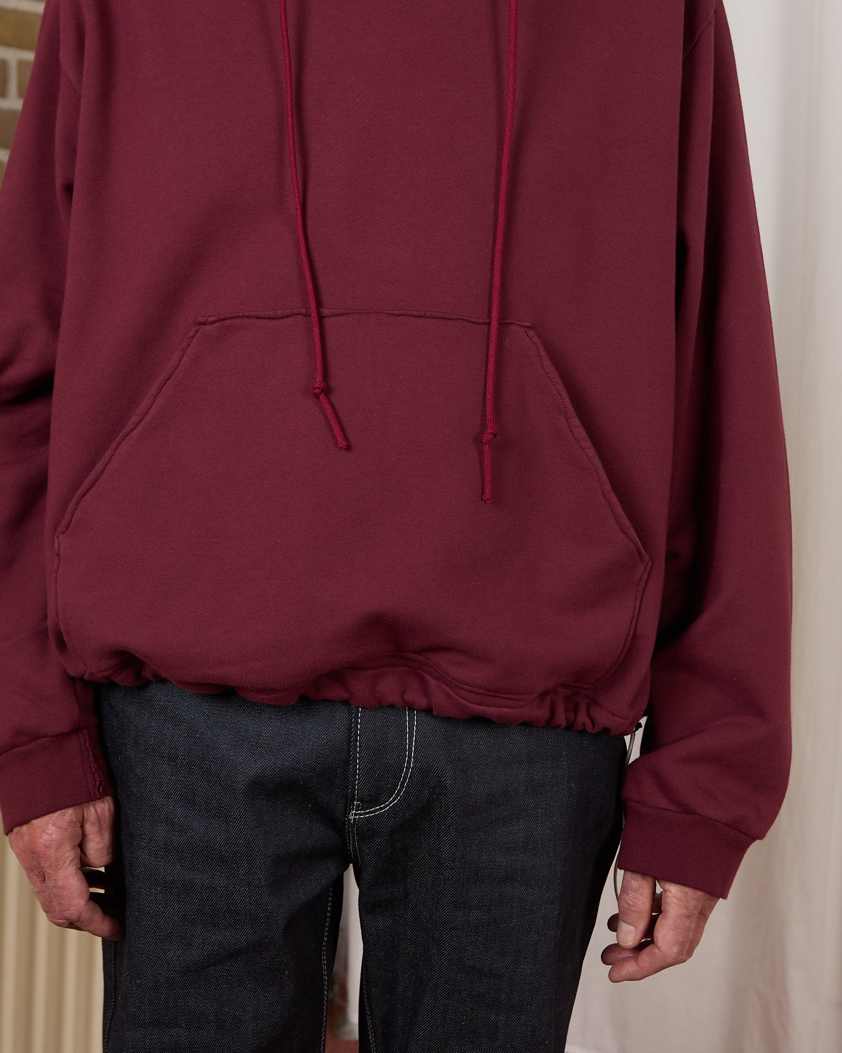 CF.23.02.03.01 ANORAK HOODIE heavy diagonal sweat burgundy