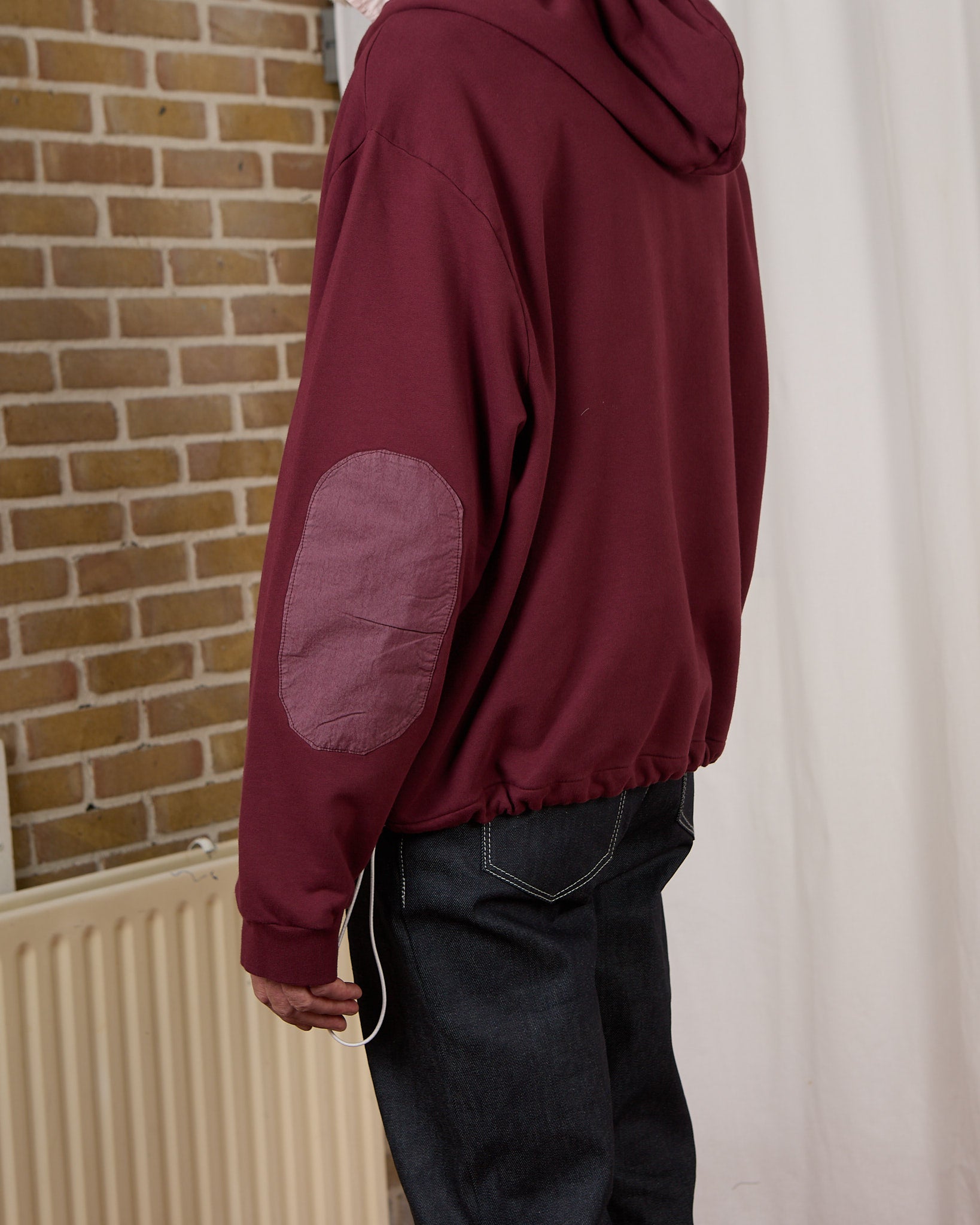 CF.23.02.03.01 ANORAK HOODIE heavy diagonal sweat burgundy