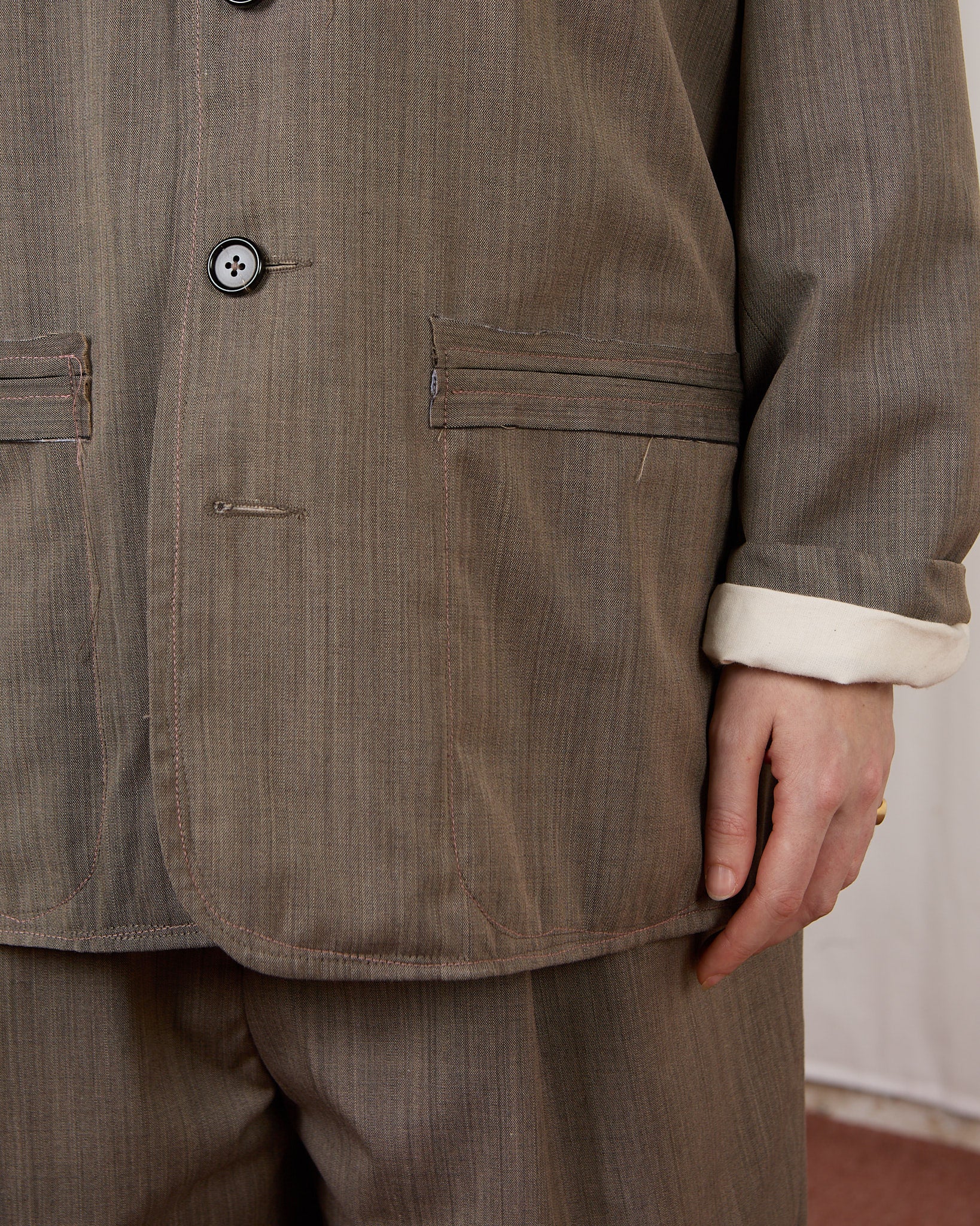 CF.23.09.02.01 SUIT JACKET tropical wool brown melange