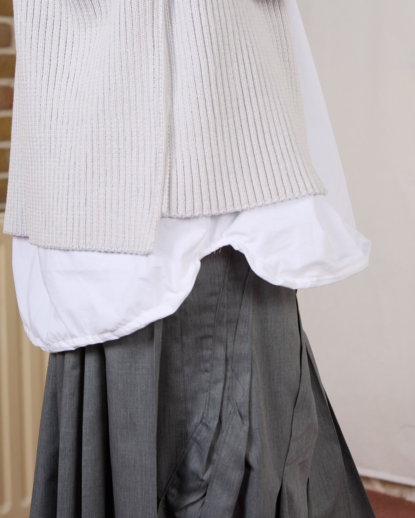 CF.23.03.05.01 ZIP-UP KNIT cotton 2x2 rib vintage off-white