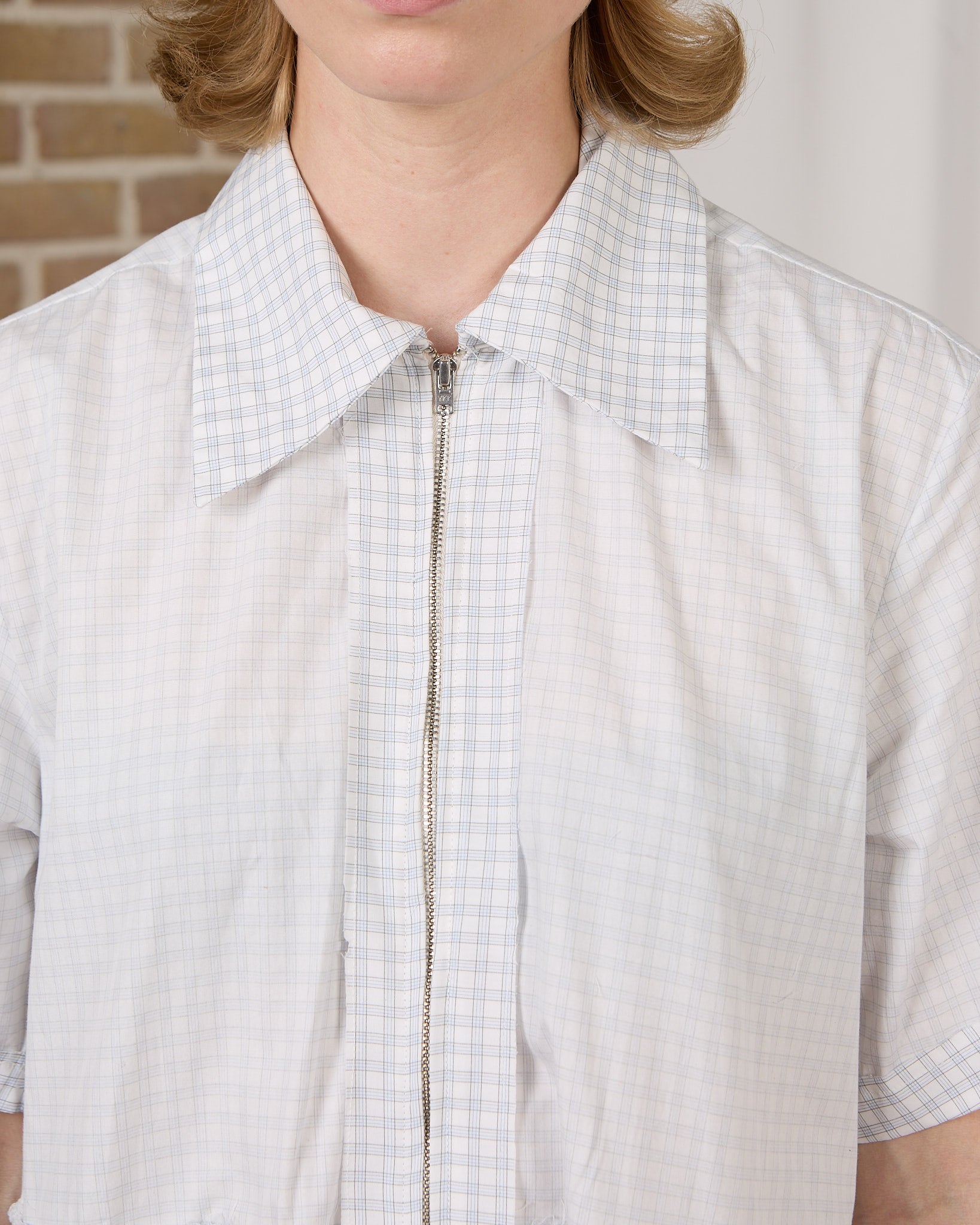 CF.23.08.05.02 ZIP SHIRT DRESS inside out shirting blue/white check