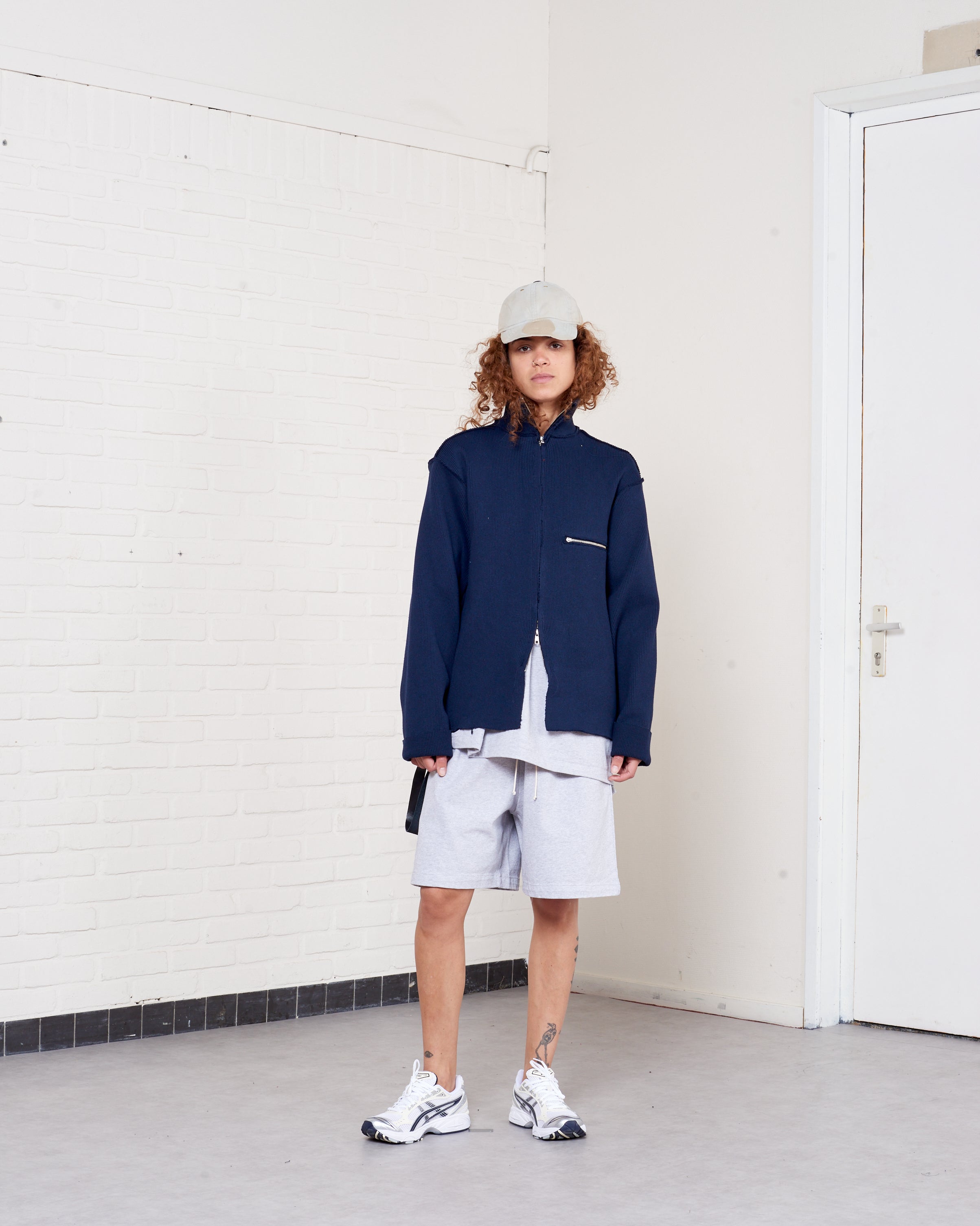 CF.21.03.06.02 ZIP UP KNIT heavy rib knit navy