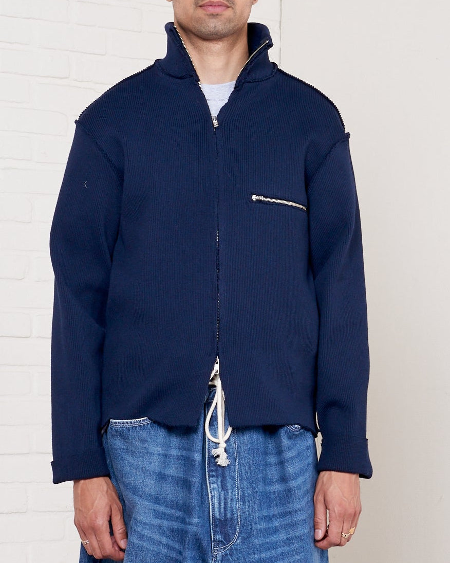 CF.21.03.06.02 ZIP UP KNIT heavy rib knit navy