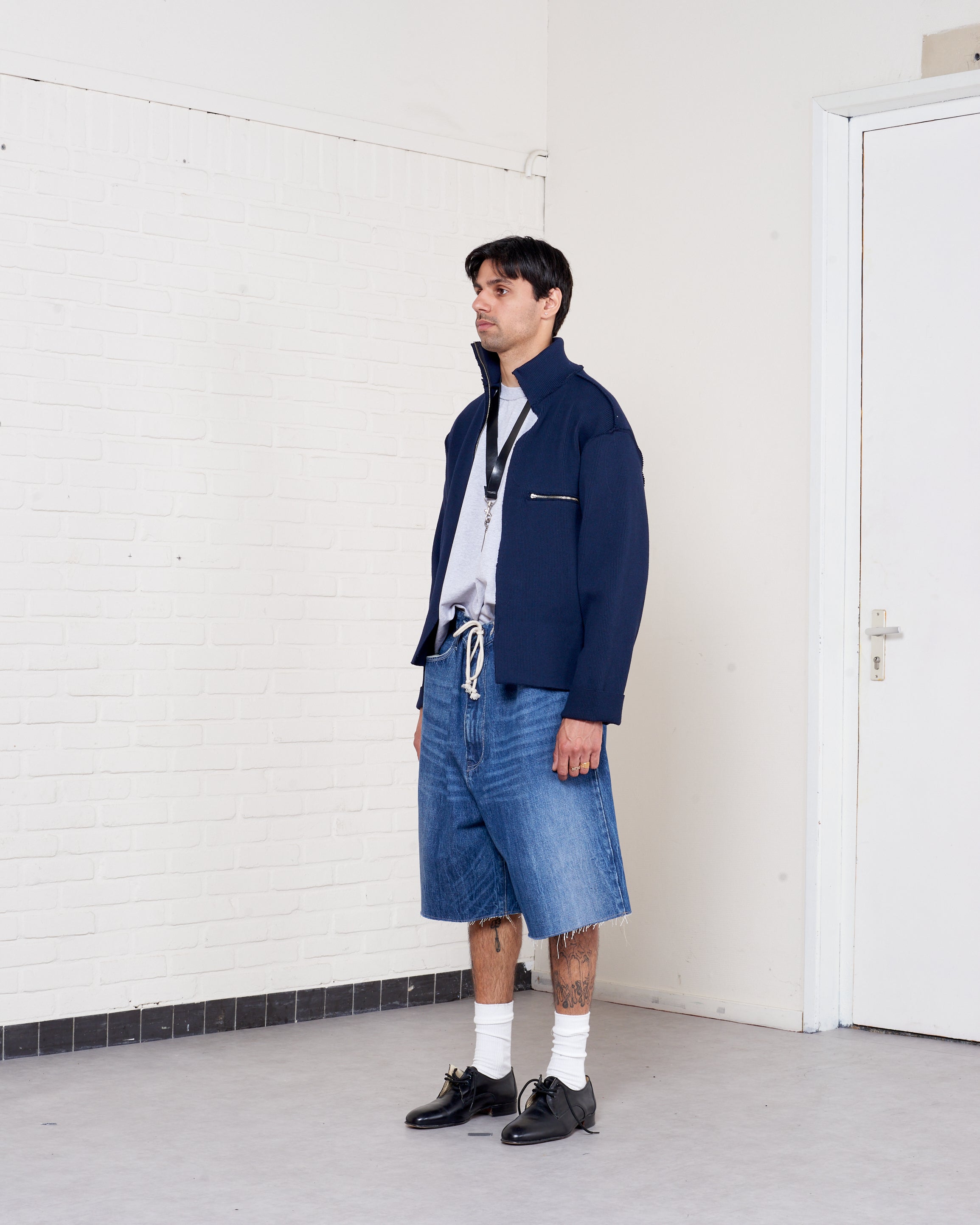 CF.21.03.06.02 ZIP UP KNIT heavy rib knit navy – Camiel Fortgens