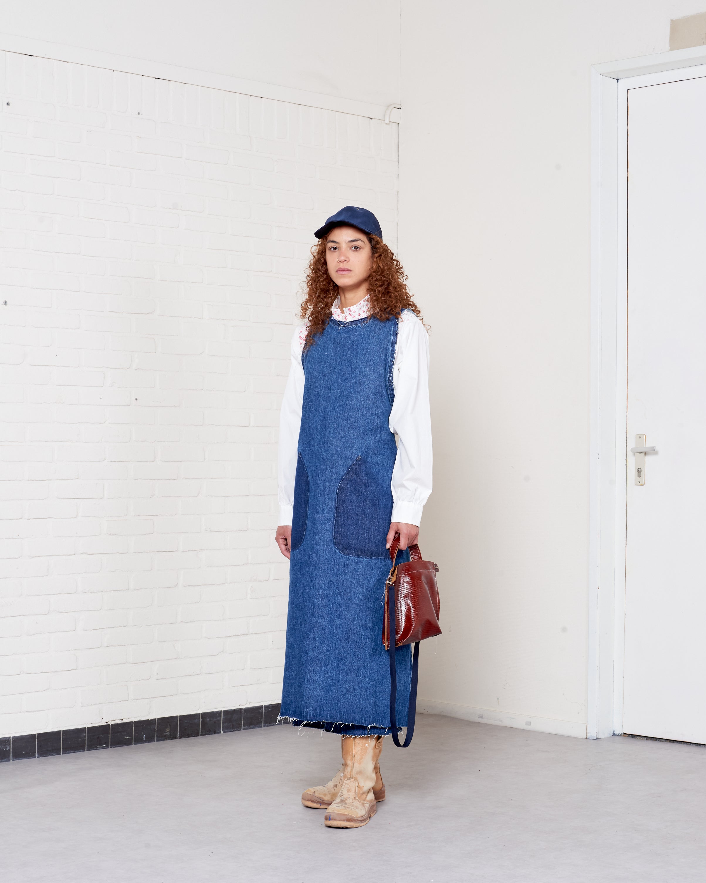 CF.21.08.02.02 WRAP DRESS vintage wash denim blue