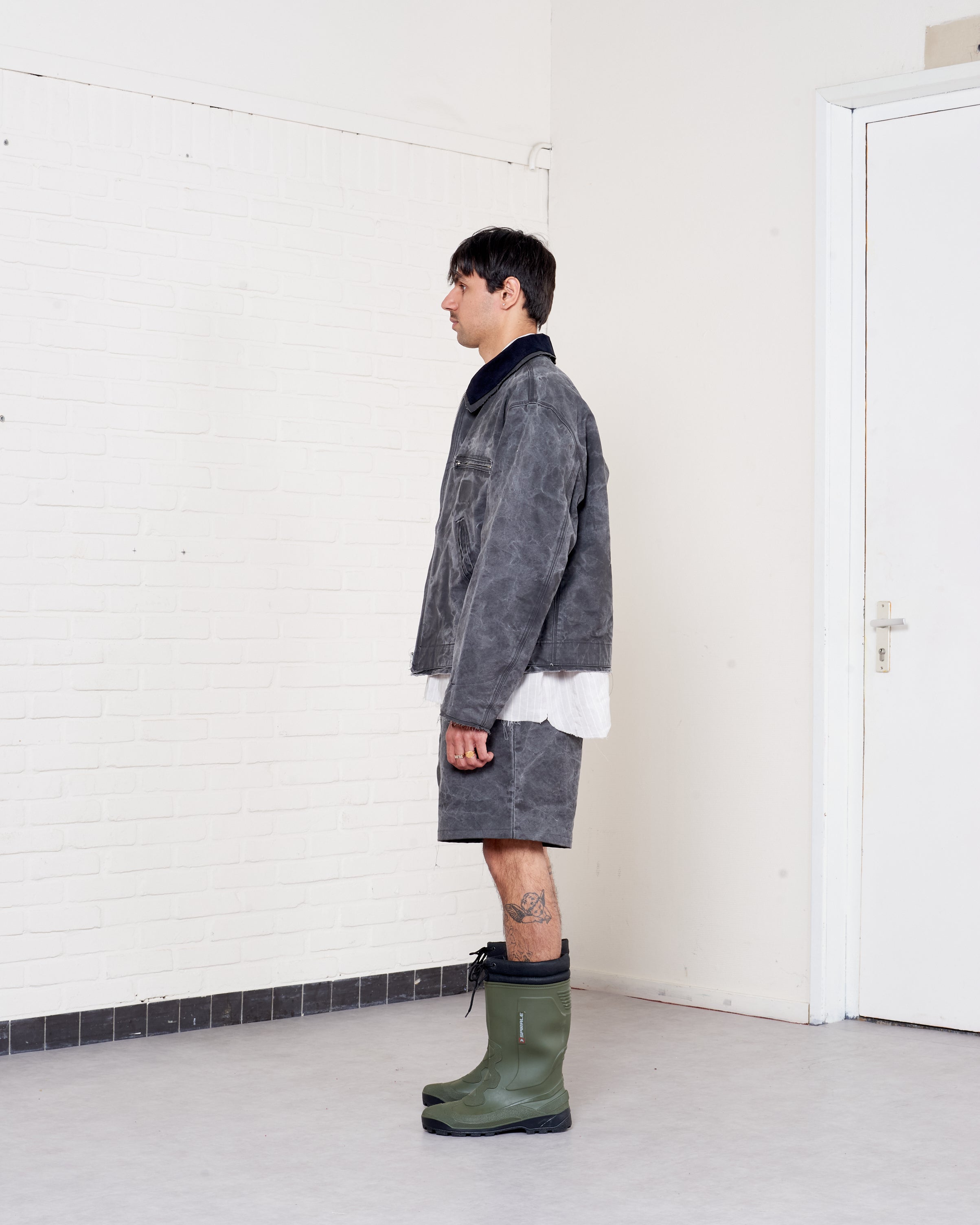 【clane】 work over jacket CF.21.10.01.02 WORKER JACKET washed canvas black vintage wash
