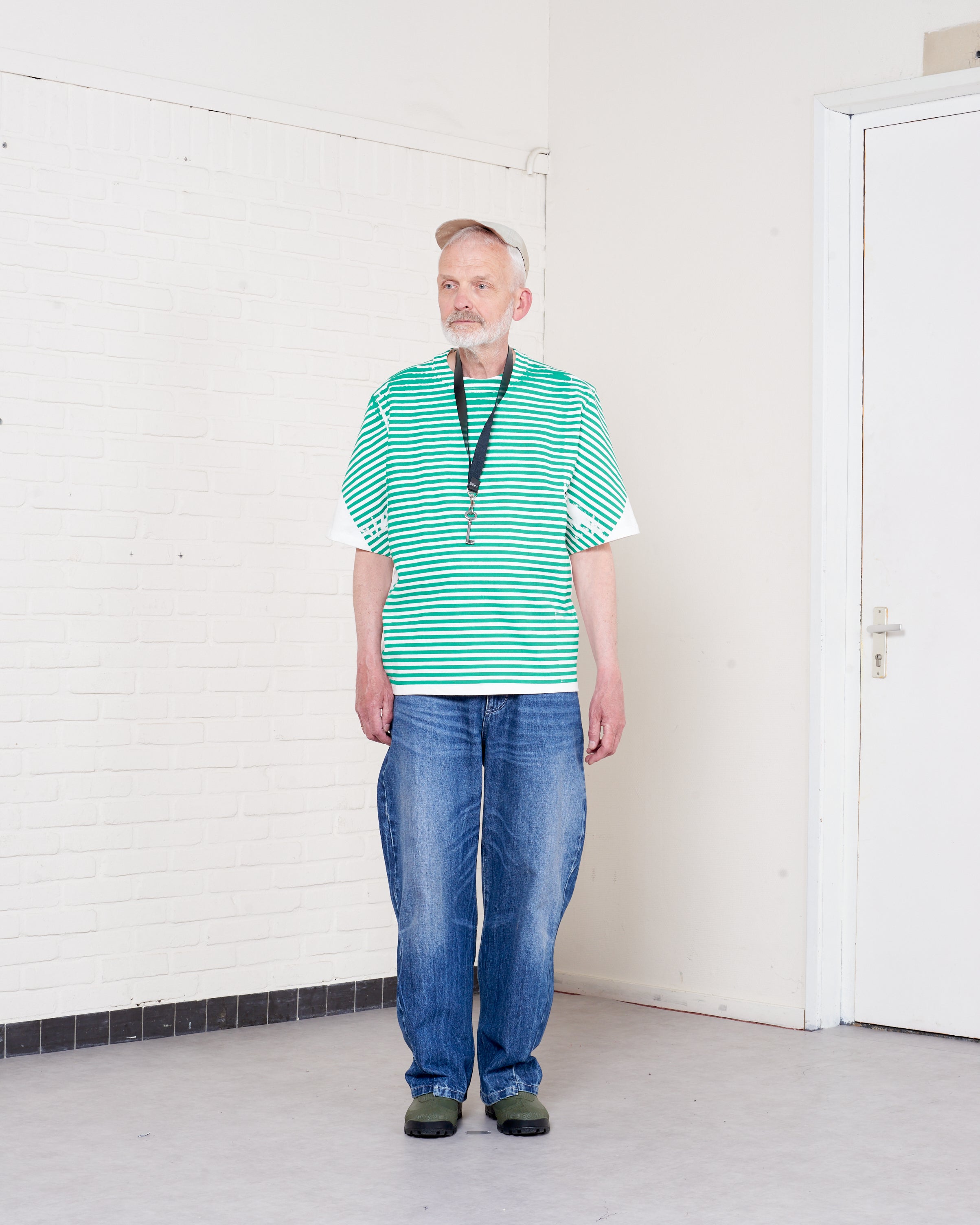 CF.21.01.05.05 BIG TEE heavy jersey green/white stripe