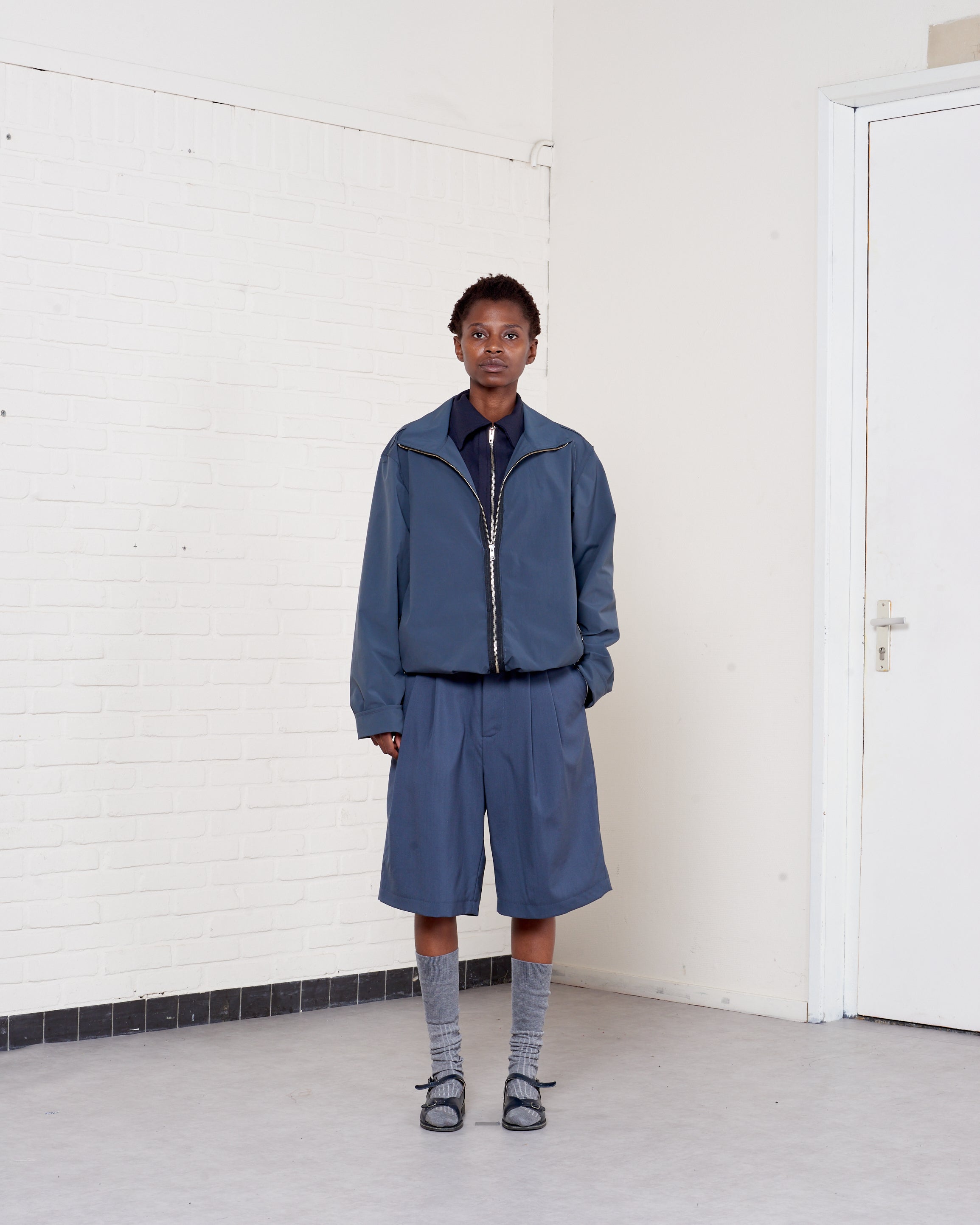 CF.21.09.02.01 TRACK JACKET technical nylon petrol