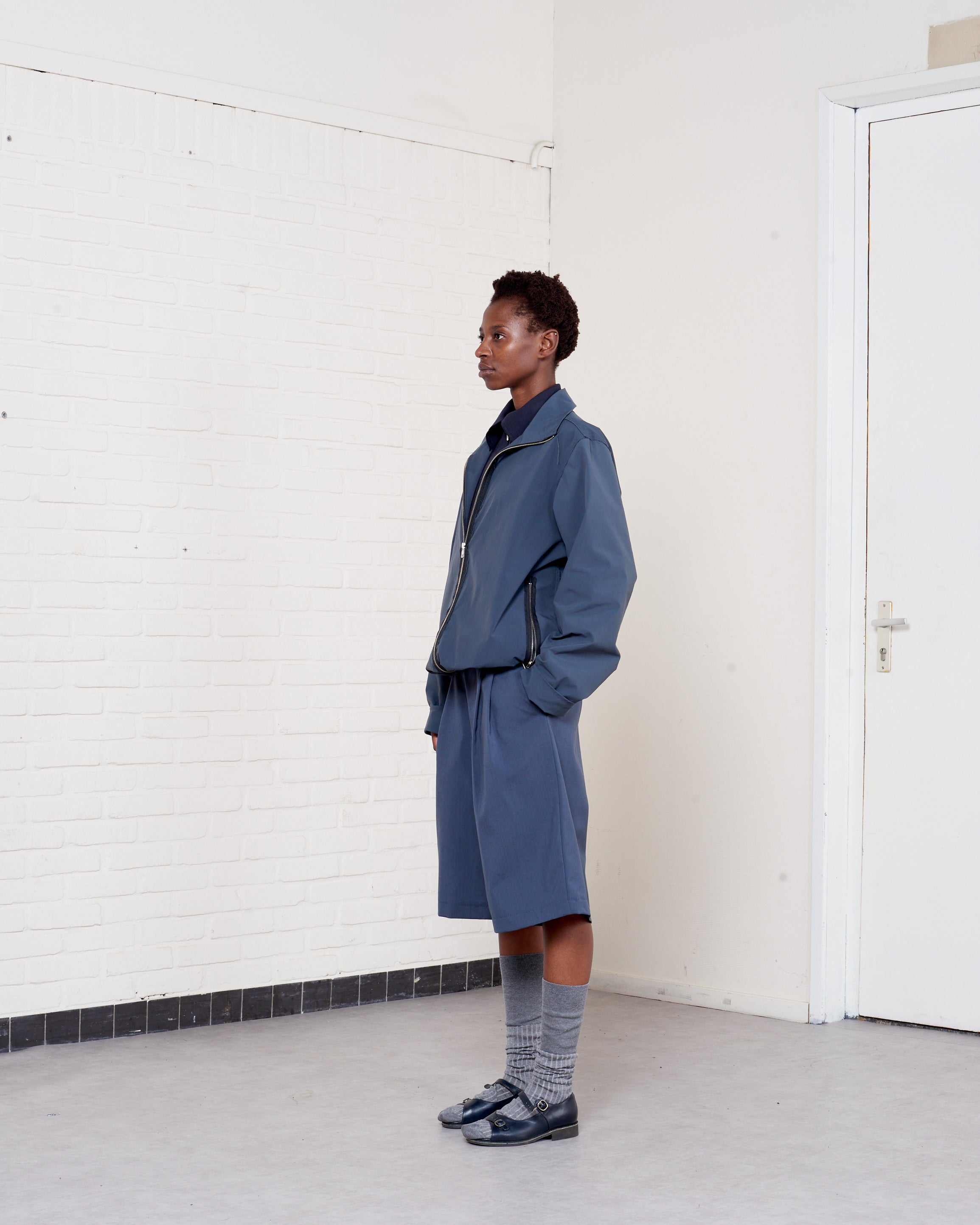 CF.21.09.02.01 TRACK JACKET technical nylon petrol