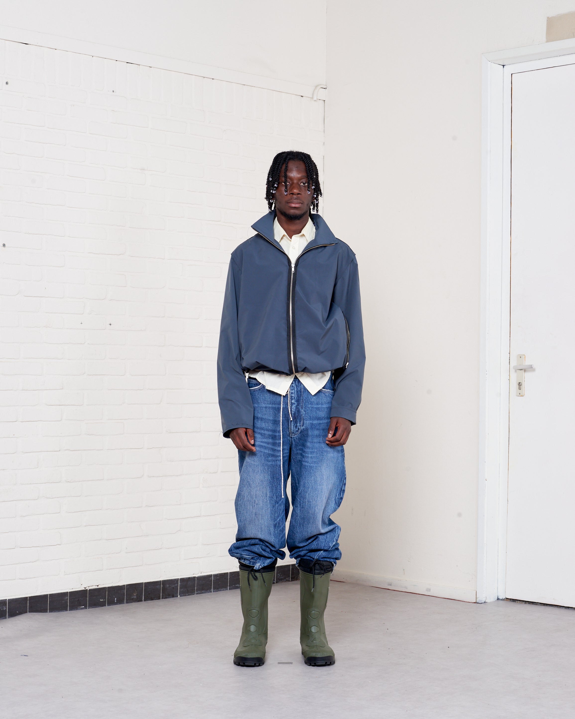 CF.21.09.02.01 TRACK JACKET technical nylon petrol