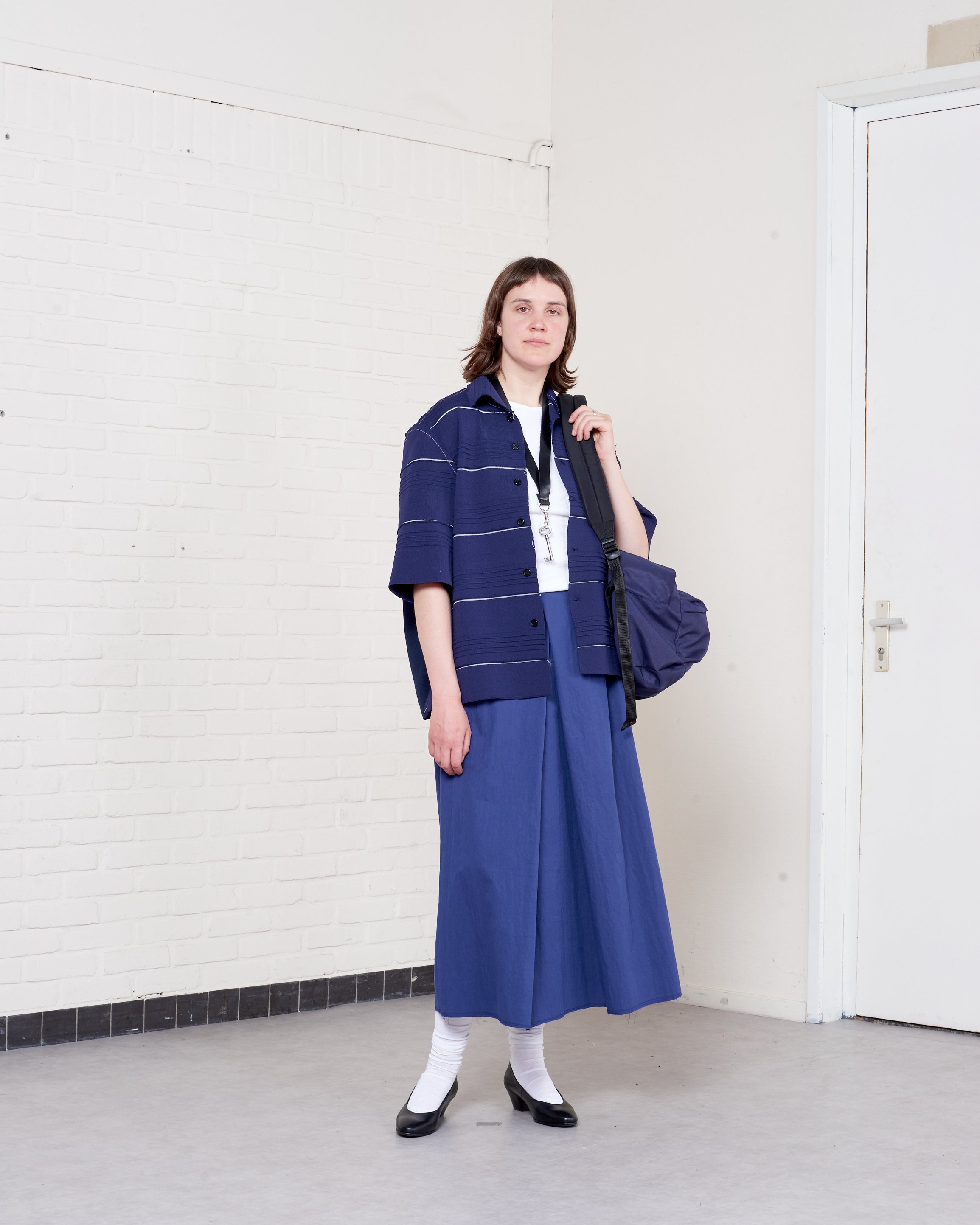 CF.21.03.04.02 RIB POLO SHIRT viscose/nylon knit navy