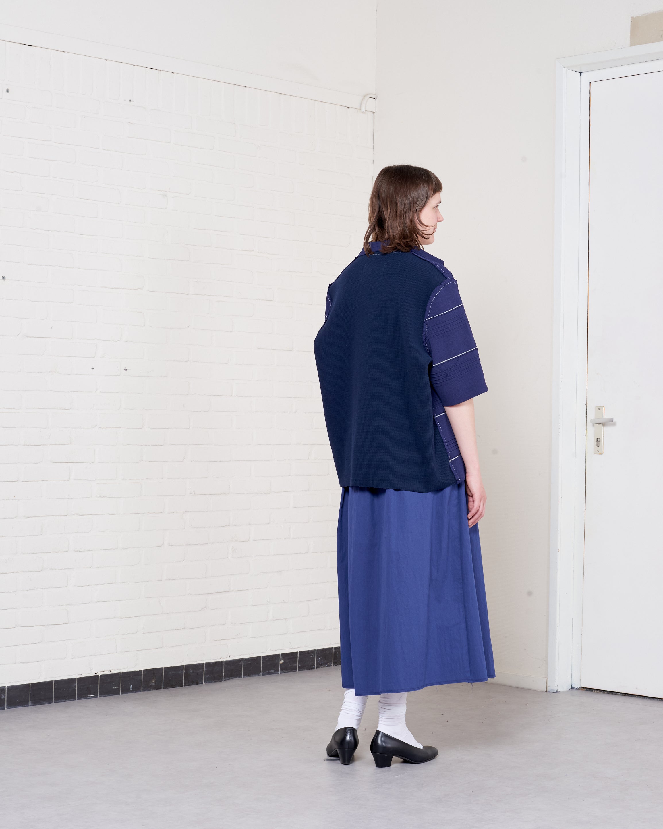 CF.21.03.04.02 RIB POLO SHIRT viscose/nylon knit navy