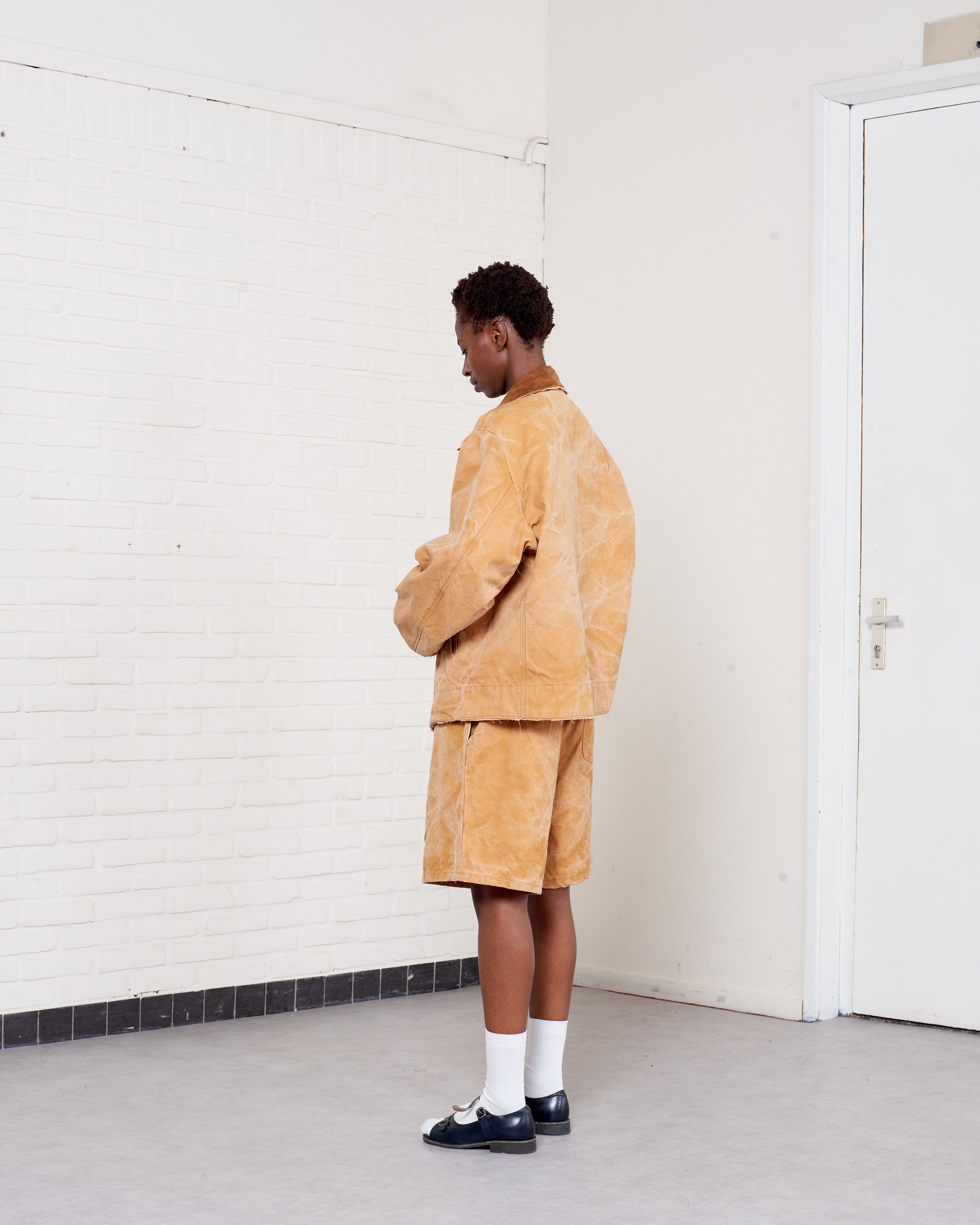 CF.21.10.01.01 WORKER JACKET washed canvas sand vintage wash