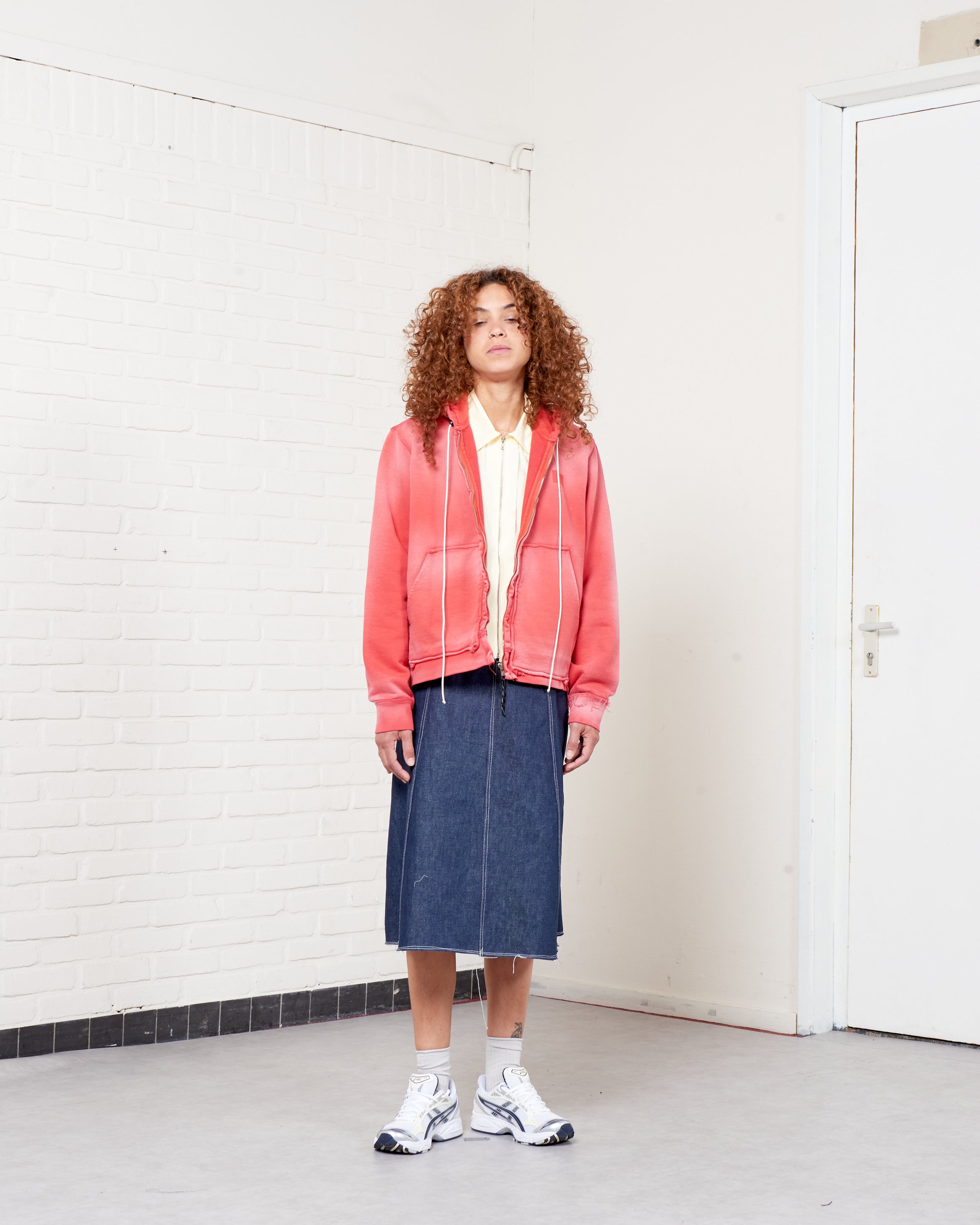 CF.21.02.02.02 FITTED ZIP HOODIE heavy sweat red sunfade