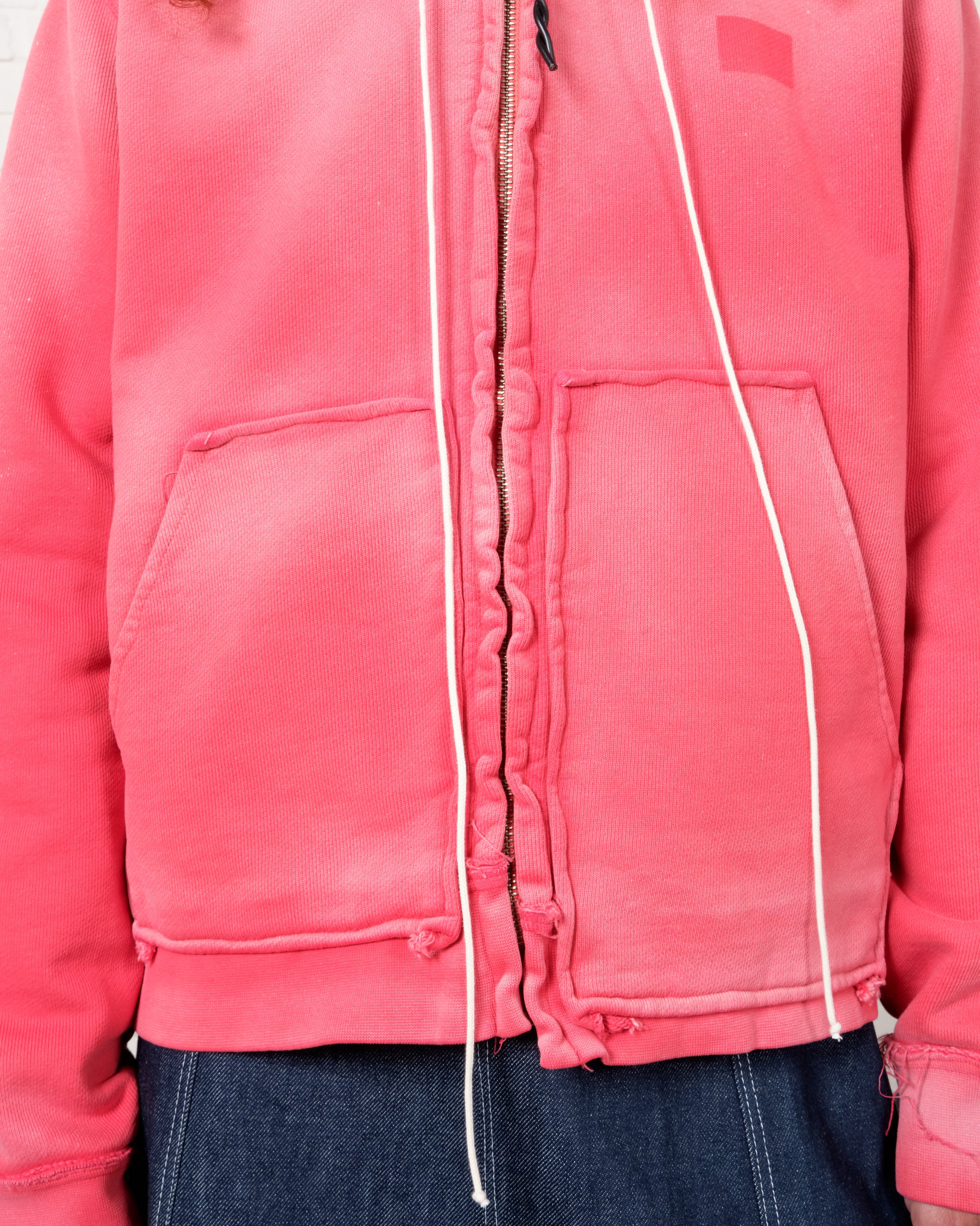 CF.21.02.02.02 FITTED ZIP HOODIE heavy sweat red sunfade
