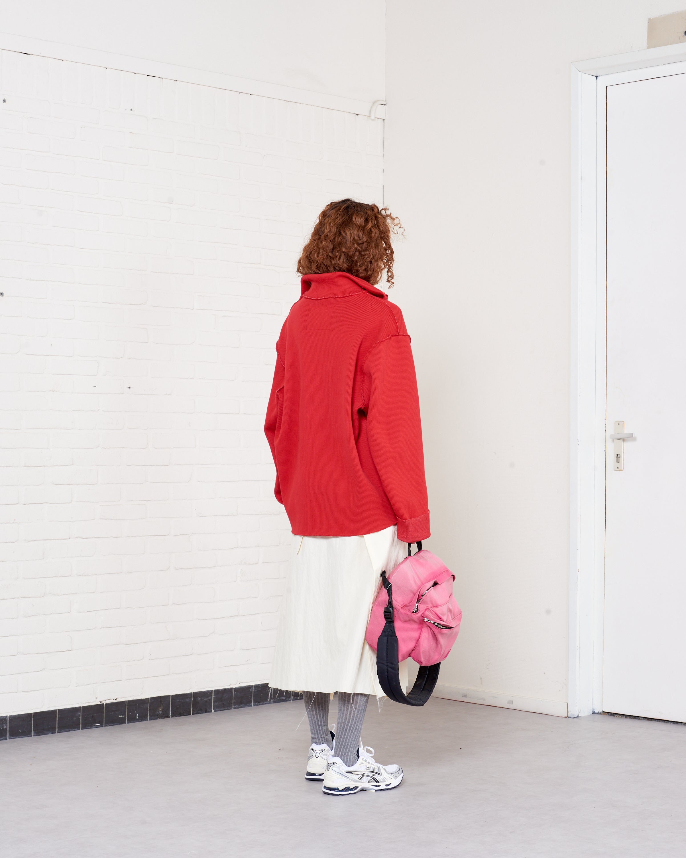 CF.21.03.06.01 ZIP UP KNIT heavy rib knit red