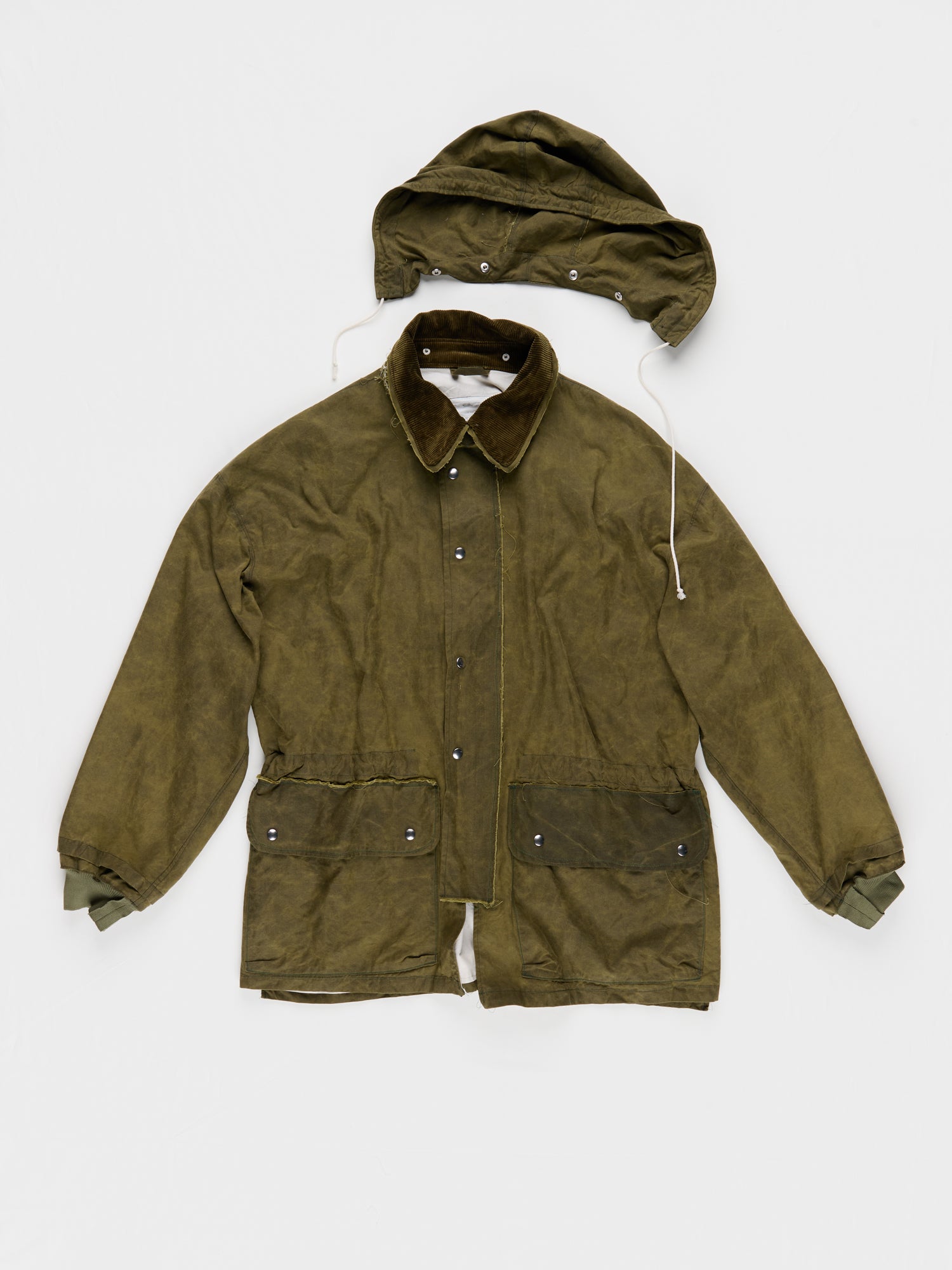 CF.23.10.05.01 OUTDOOR JACKET waxed cotton faded green